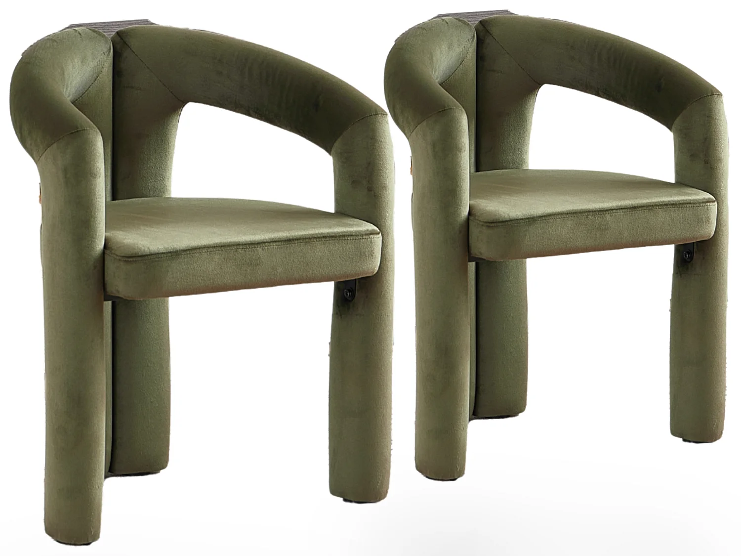 Set van 2 gestoffeerde eetkamerstoelen met omsluitende rugleuning en geïntegreerde armleuningen