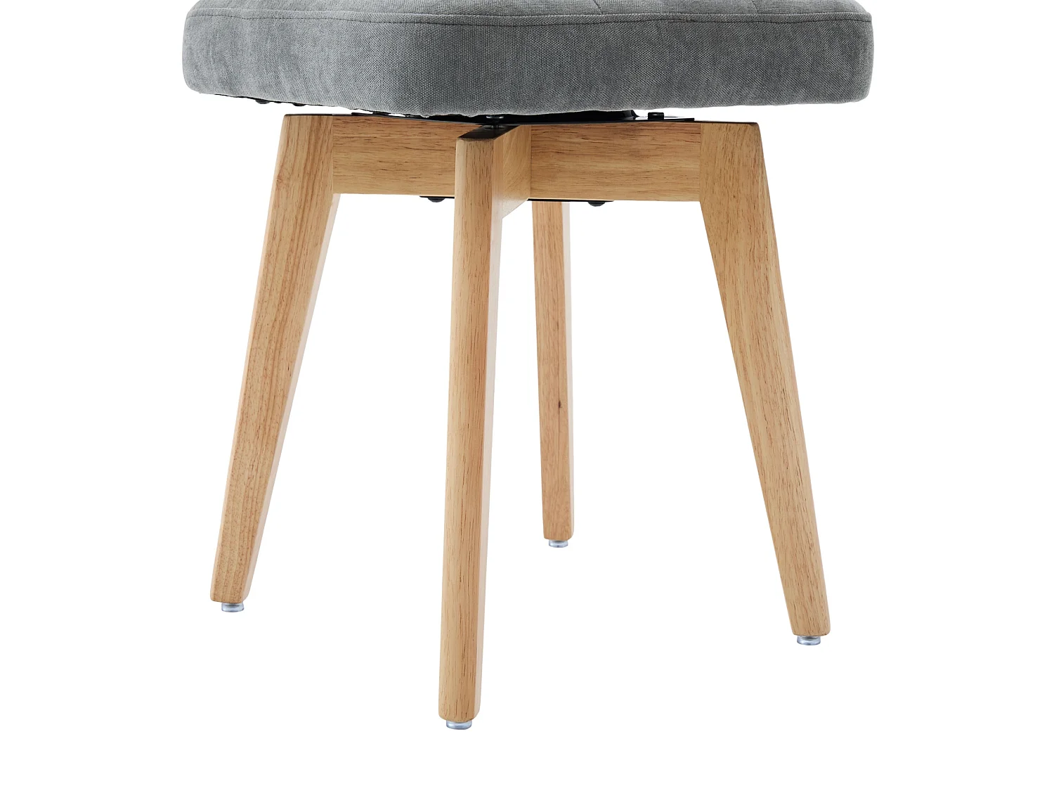 Set van 2 draaibare eetkamerstoelen met gevlochten rug en chenille zitting