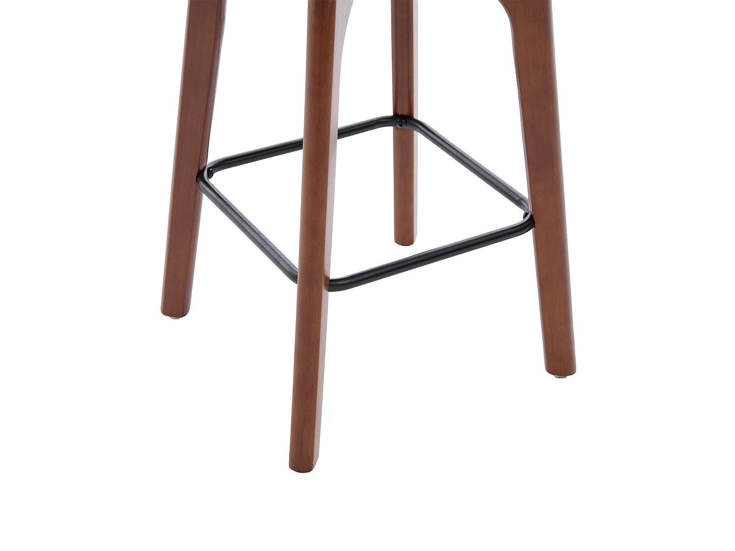 Lot de 2 tabourets de bar pivotants avec dossier cannage assise chenille et pieds bois