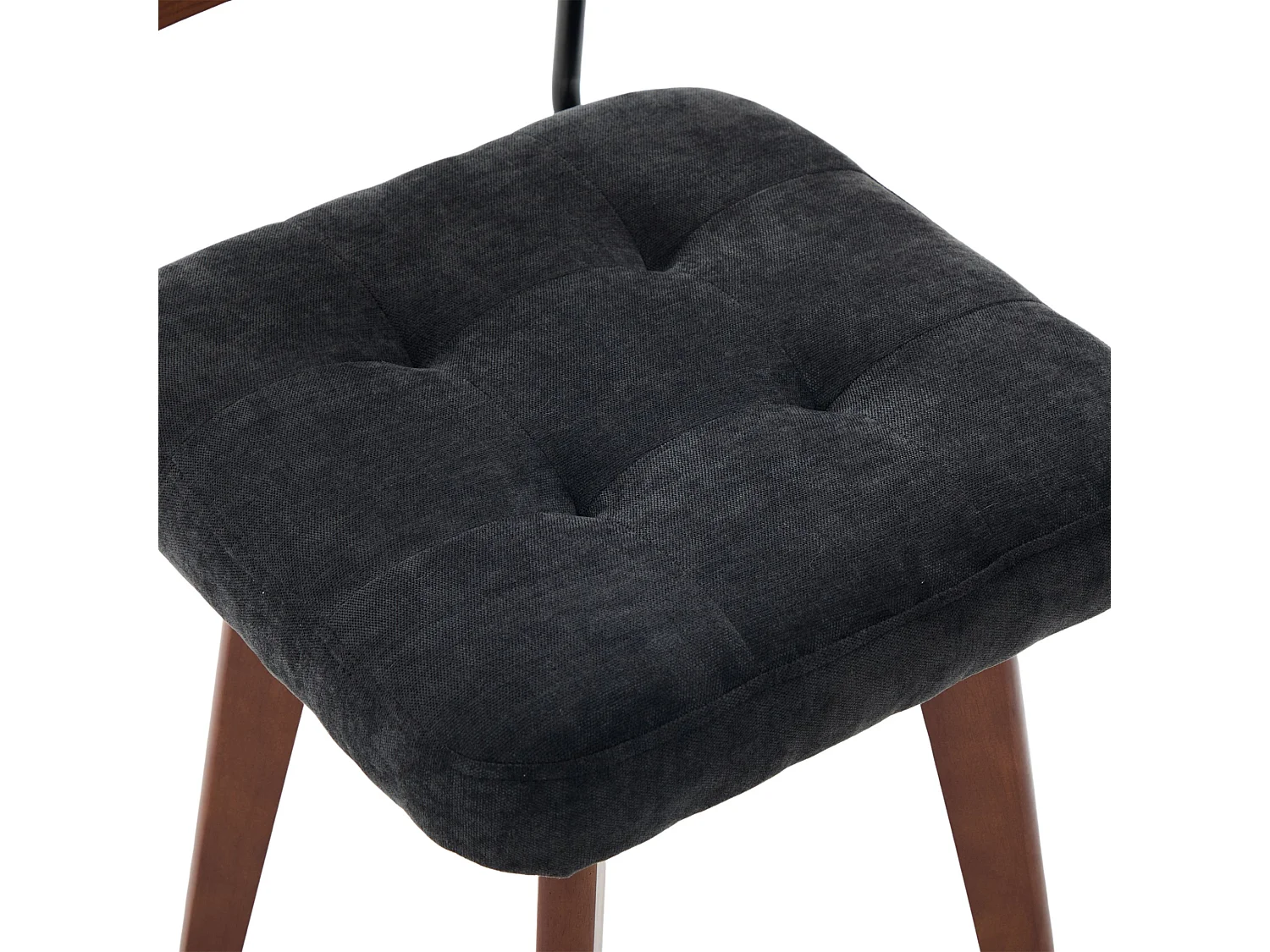 Set van 2 draaibare eetkamerstoelen met gevlochten rug en chenille zitting