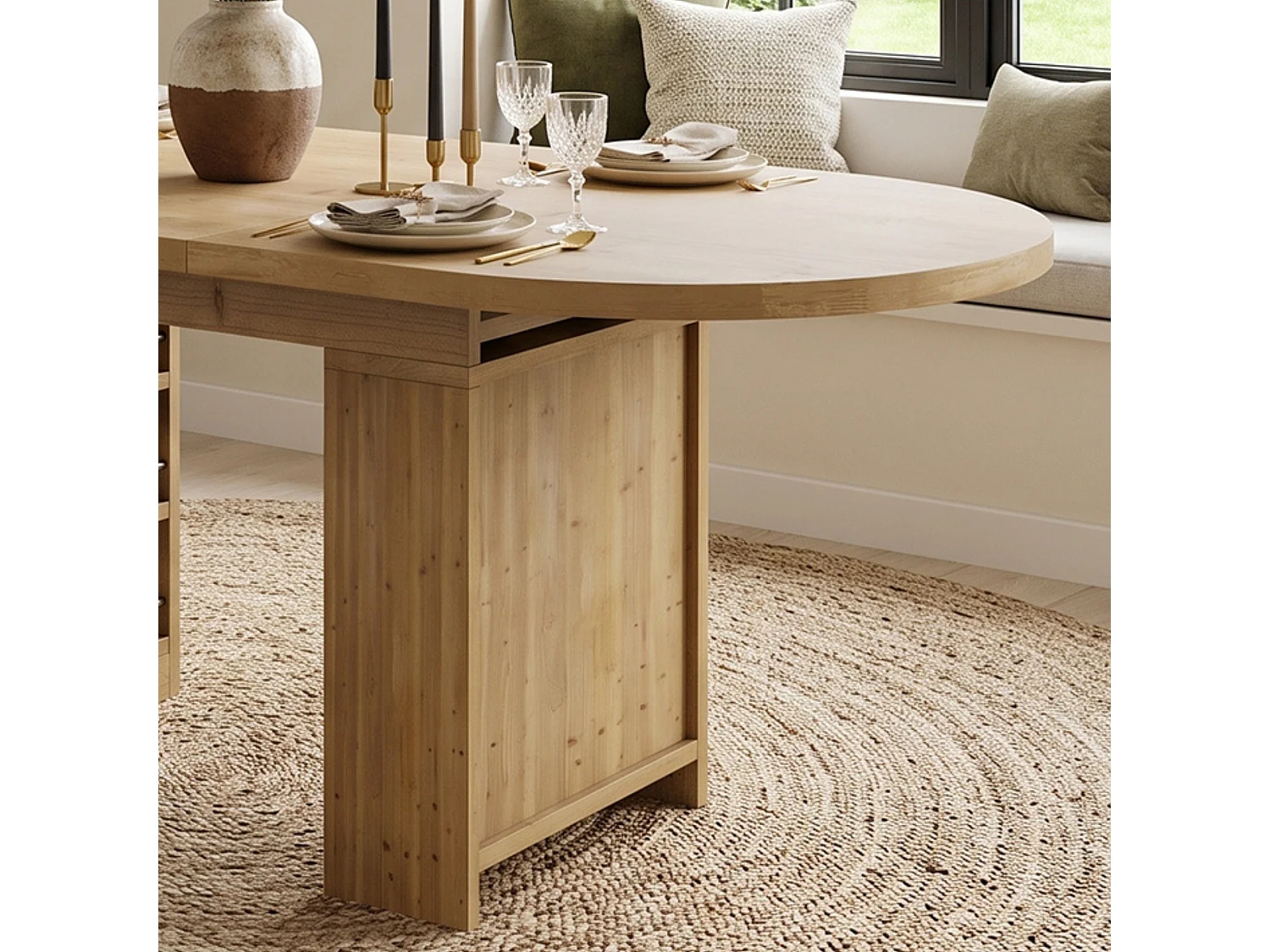Table à manger extensible avec rangement des deux côtés pour 6 à 8 personnes 150 à 200 cm