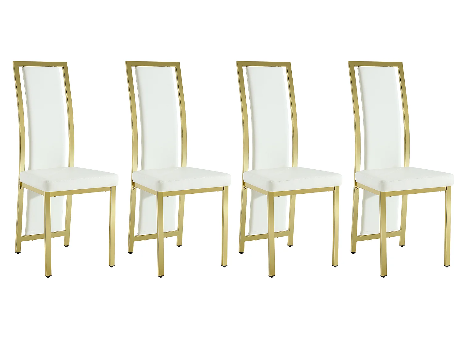 Eetkamerstoelen als set van 2 of 4 met hoge rugleuning en metalen frame