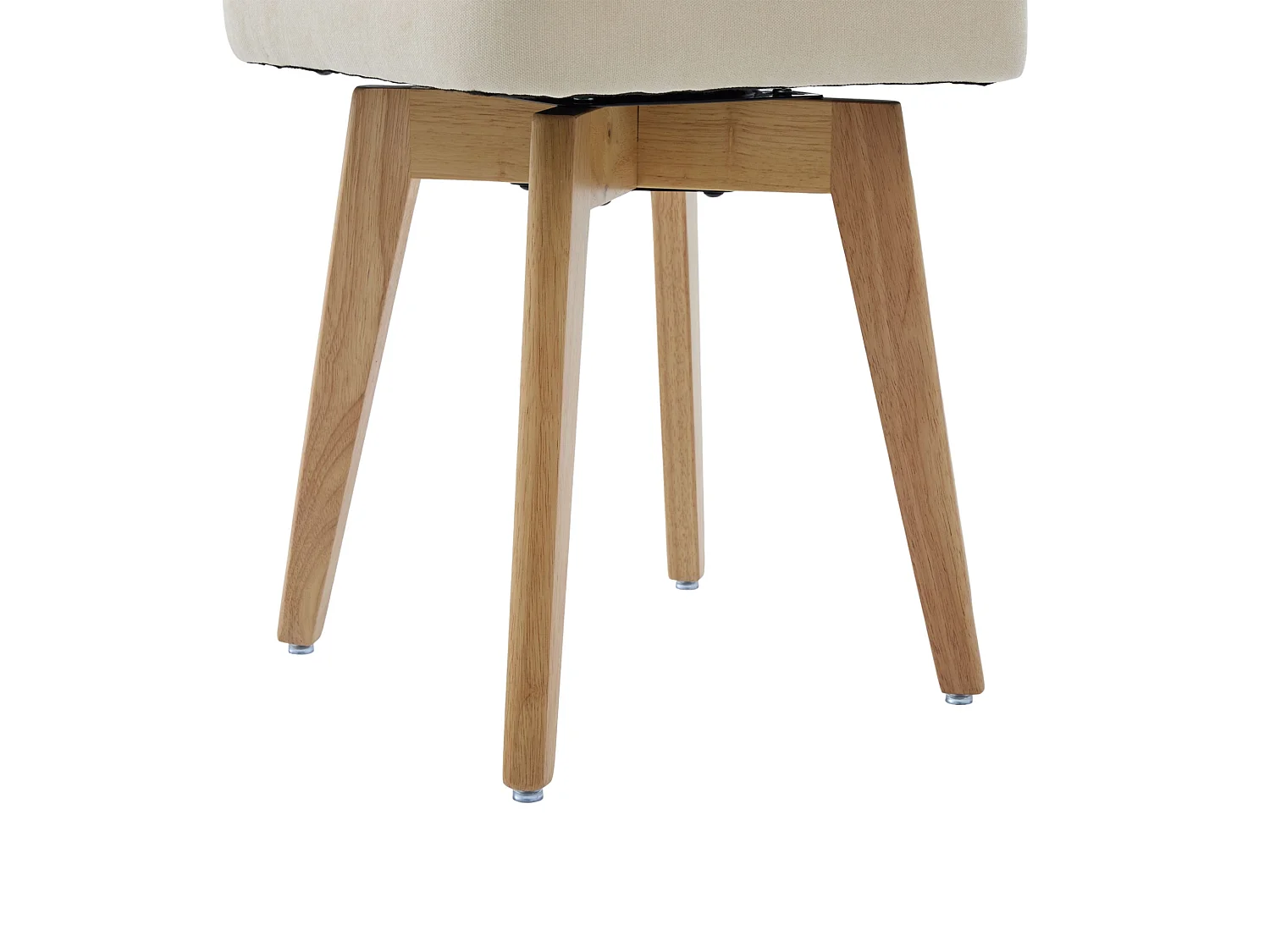 Set van 2 draaibare eetkamerstoelen met gevlochten rug en chenille zitting