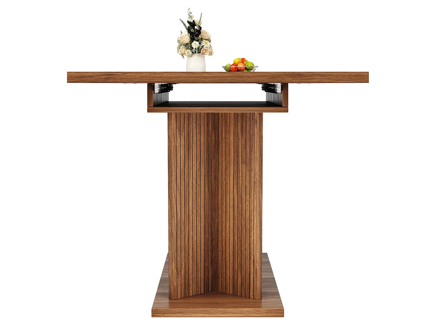 Table à manger extensible avec doubles supports inclinés pour 4 à 6 personnes 120 à 160 cm