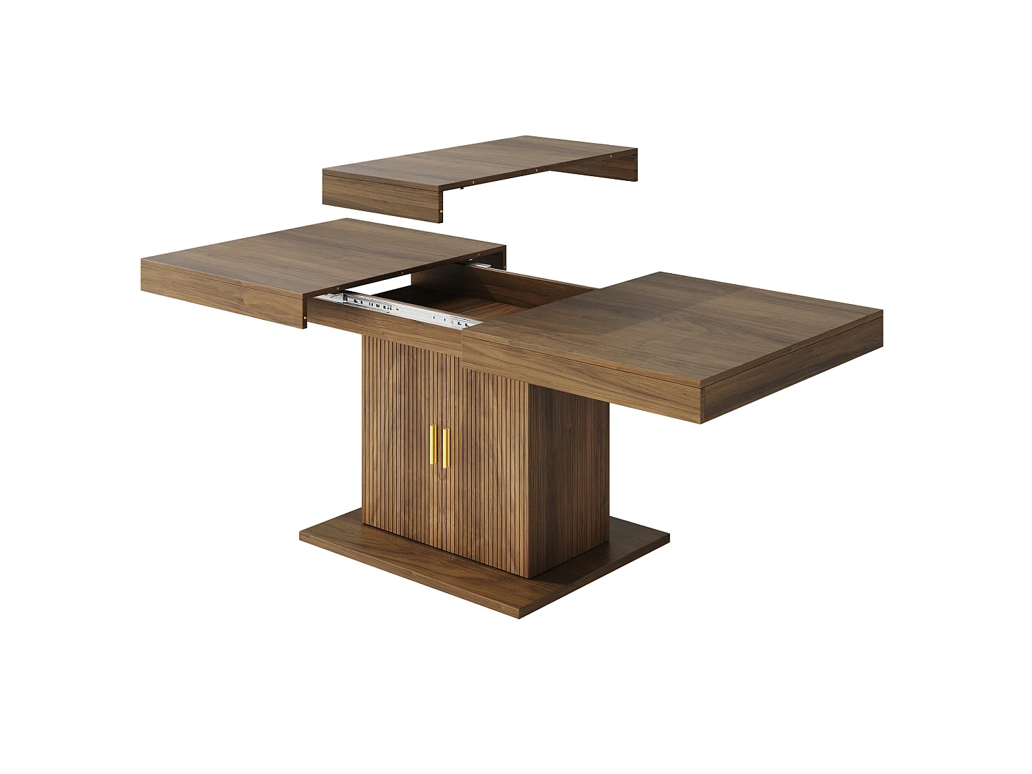 Table à manger extensible avec placard de rangement pour 6 à 8 personnes 140 à 180 cm