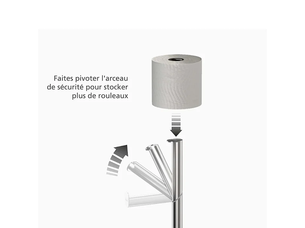 Support papier toilette 2 en 1 Joseph Joseph EasyStore Luxe, élégant en acier inoxydable, capacité de 4 rouleaux, facile à monter