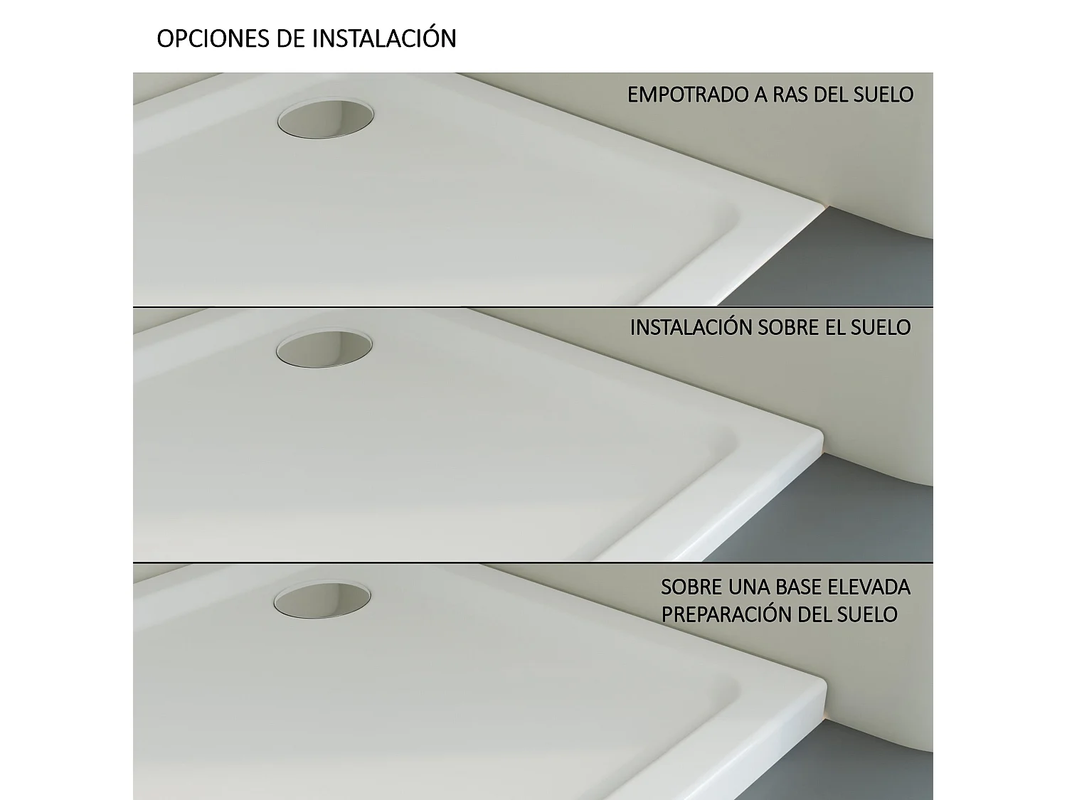Plato de ducha ALBA blanco 100 × 70 cm