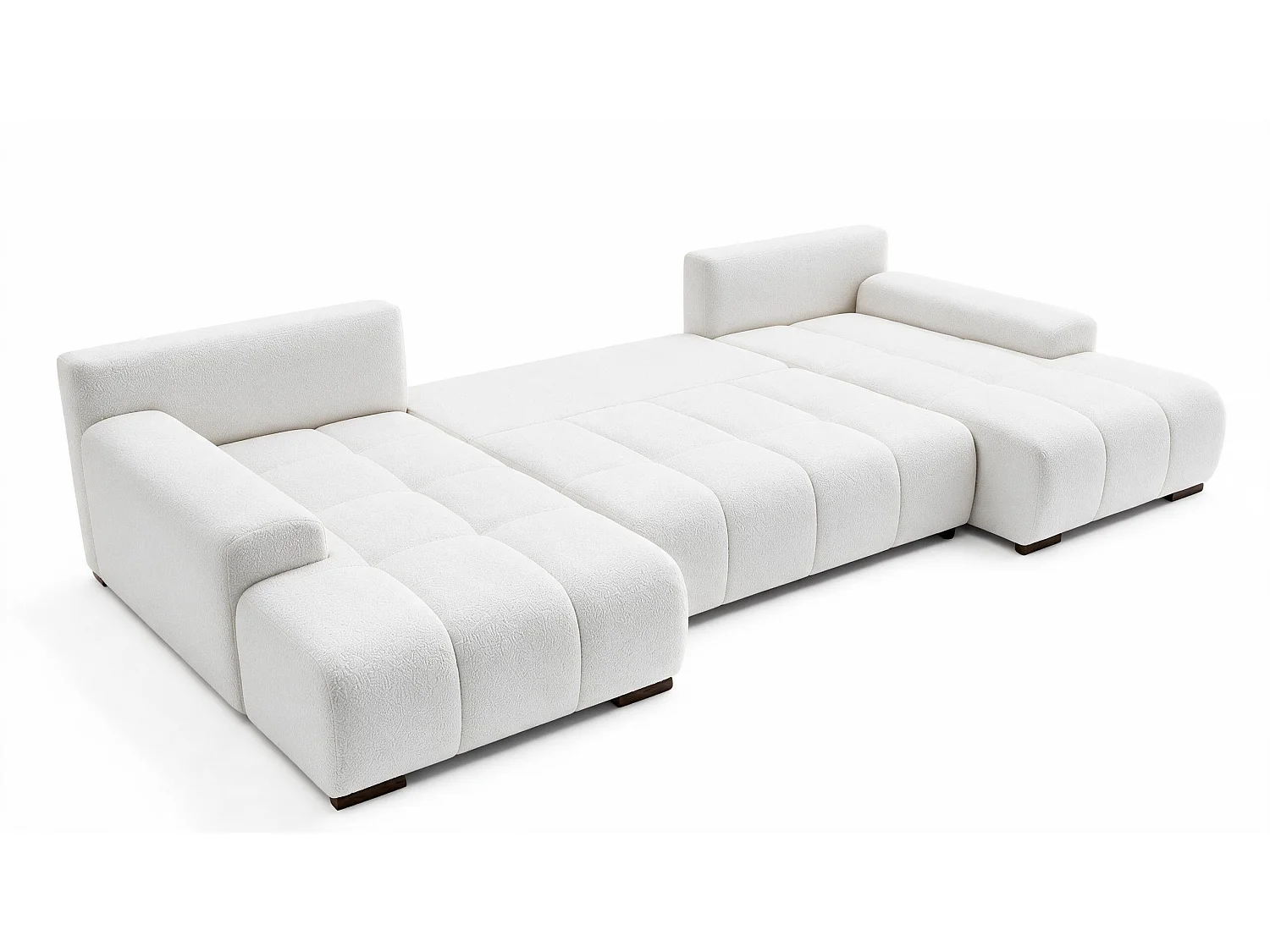 WOHNLANDSCHAFT OVIA U mit Bettkasten und Schlaffunktion, Bouclé-Stoff in U-Form