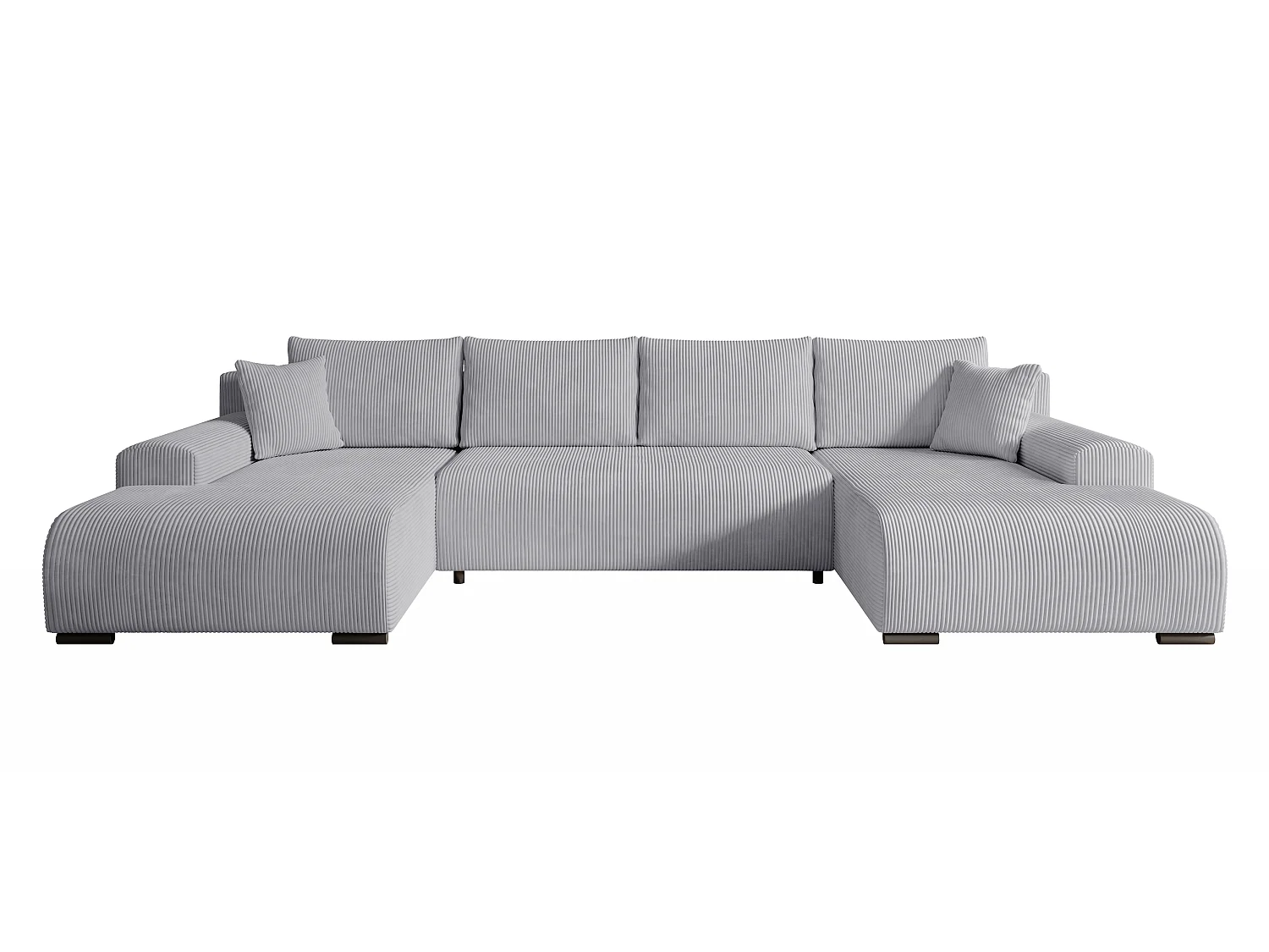 WOHNLANDSCHAFT Nelly U mit Bettkasten und Schlaffunktion, Cordstoff in U-Form