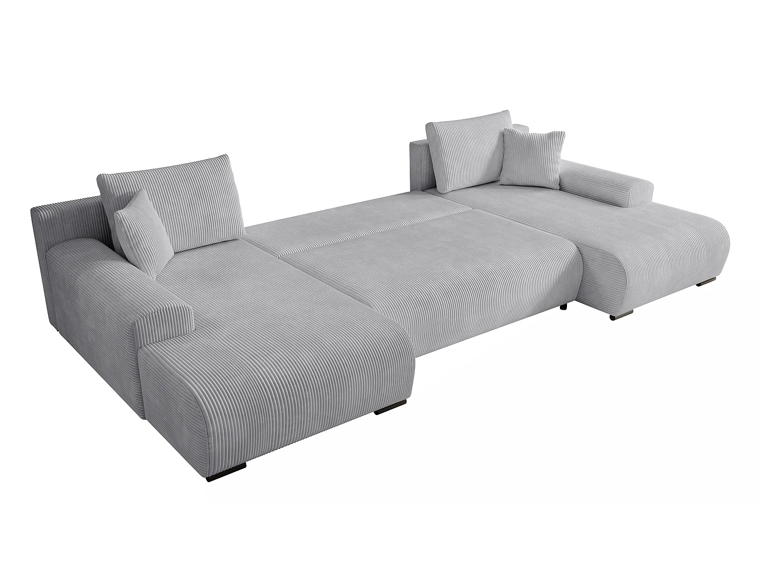 WOHNLANDSCHAFT Nelly U mit Bettkasten und Schlaffunktion, Cordstoff in U-Form