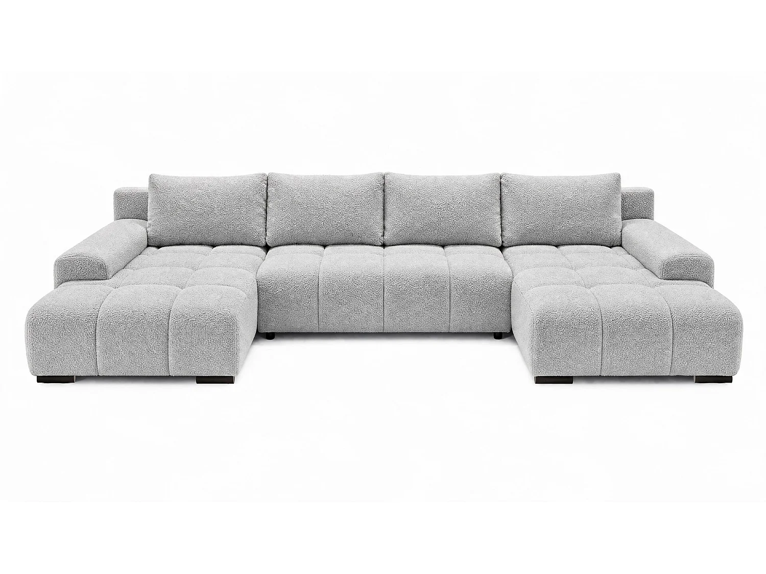 WOHNLANDSCHAFT OVIA U mit Bettkasten und Schlaffunktion, Bouclé-Stoff in U-Form