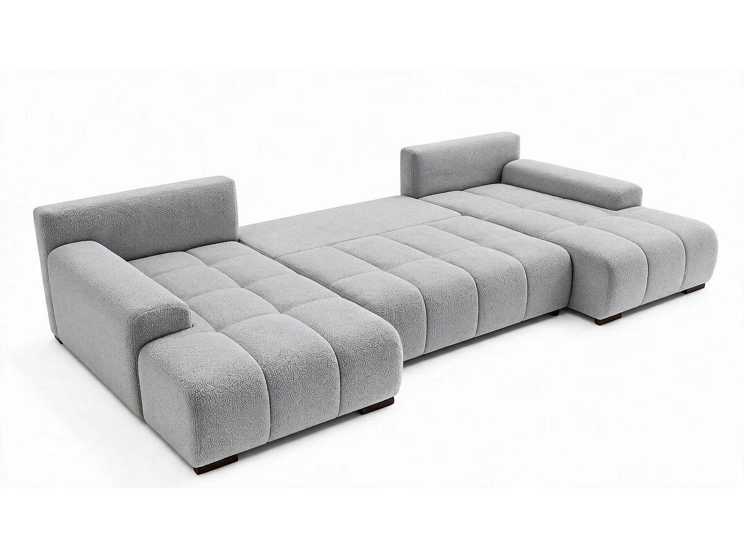 WOHNLANDSCHAFT OVIA U mit Bettkasten und Schlaffunktion, Bouclé-Stoff in U-Form