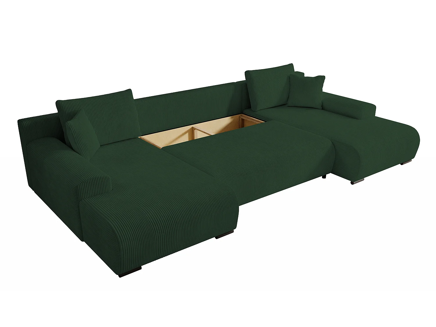 WOHNLANDSCHAFT Nelly U mit Bettkasten und Schlaffunktion, Cordstoff in U-Form