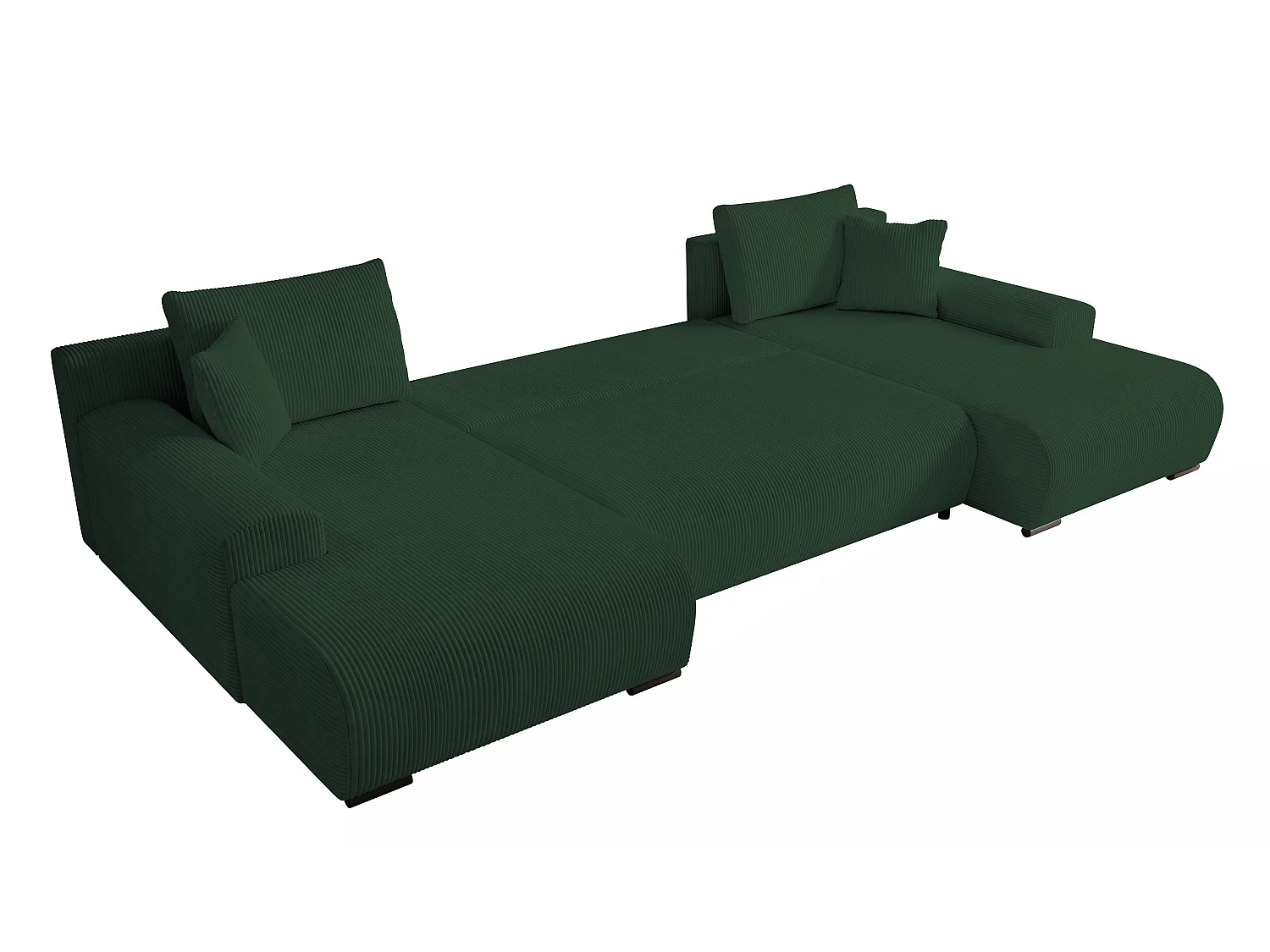 WOHNLANDSCHAFT Nelly U mit Bettkasten und Schlaffunktion, Cordstoff in U-Form