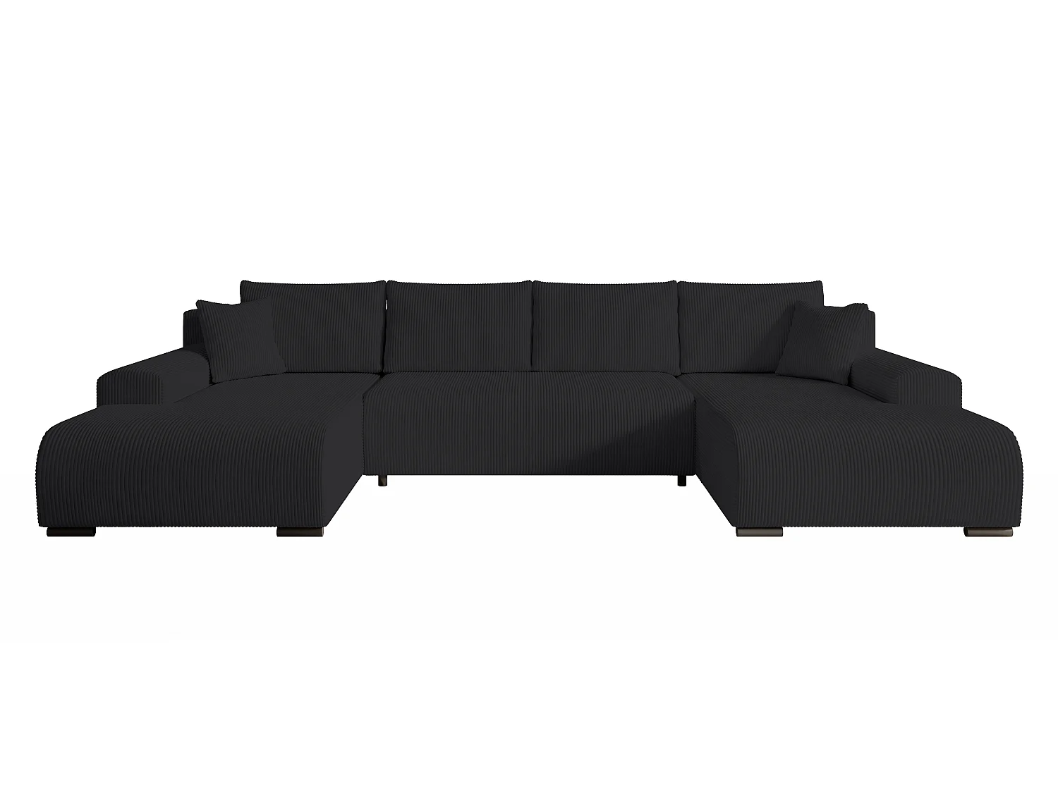 WOHNLANDSCHAFT Nelly U mit Bettkasten und Schlaffunktion, Cordstoff in U-Form