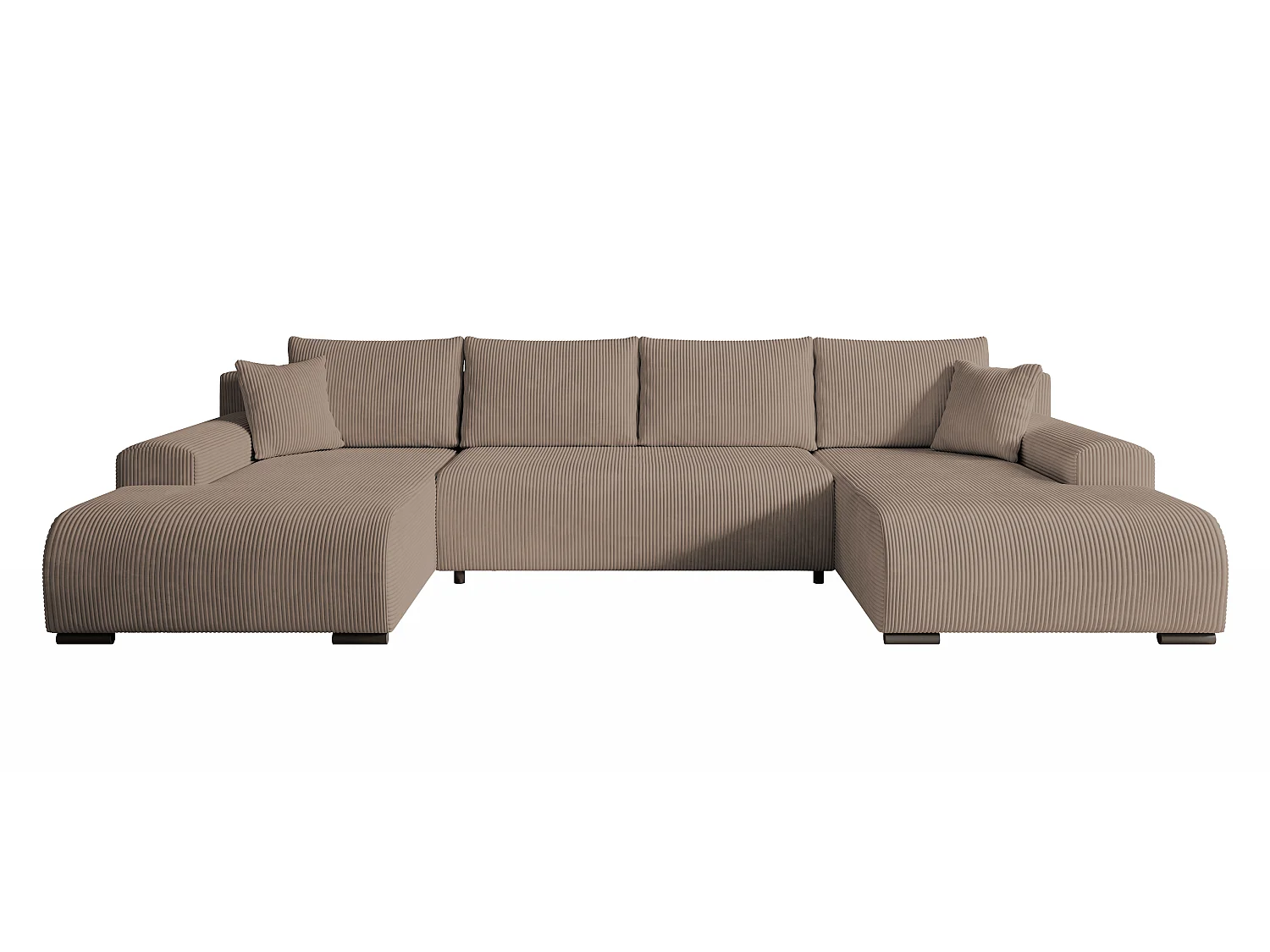 WOHNLANDSCHAFT Nelly U mit Bettkasten und Schlaffunktion, Cordstoff in U-Form