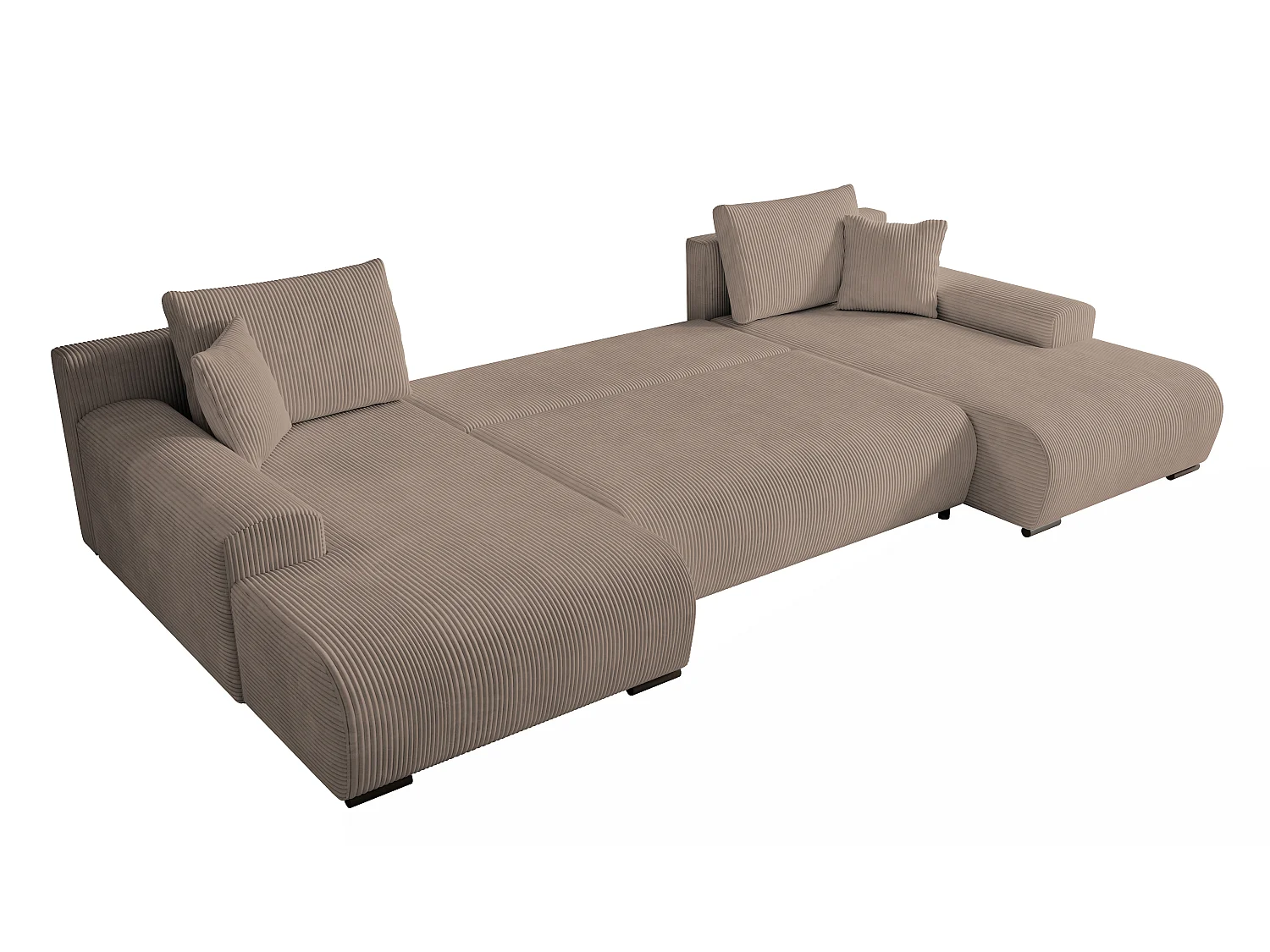 WOHNLANDSCHAFT Nelly U mit Bettkasten und Schlaffunktion, Cordstoff in U-Form