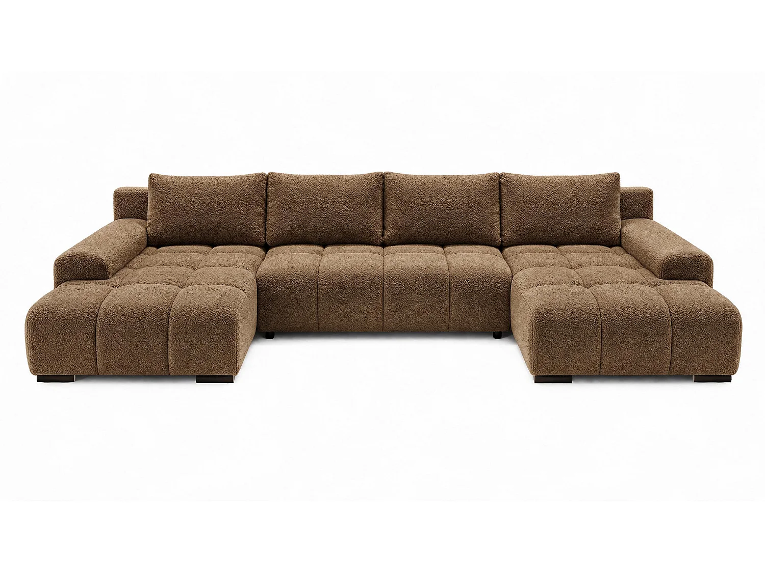WOHNLANDSCHAFT OVIA U mit Bettkasten und Schlaffunktion, Bouclé-Stoff in U-Form