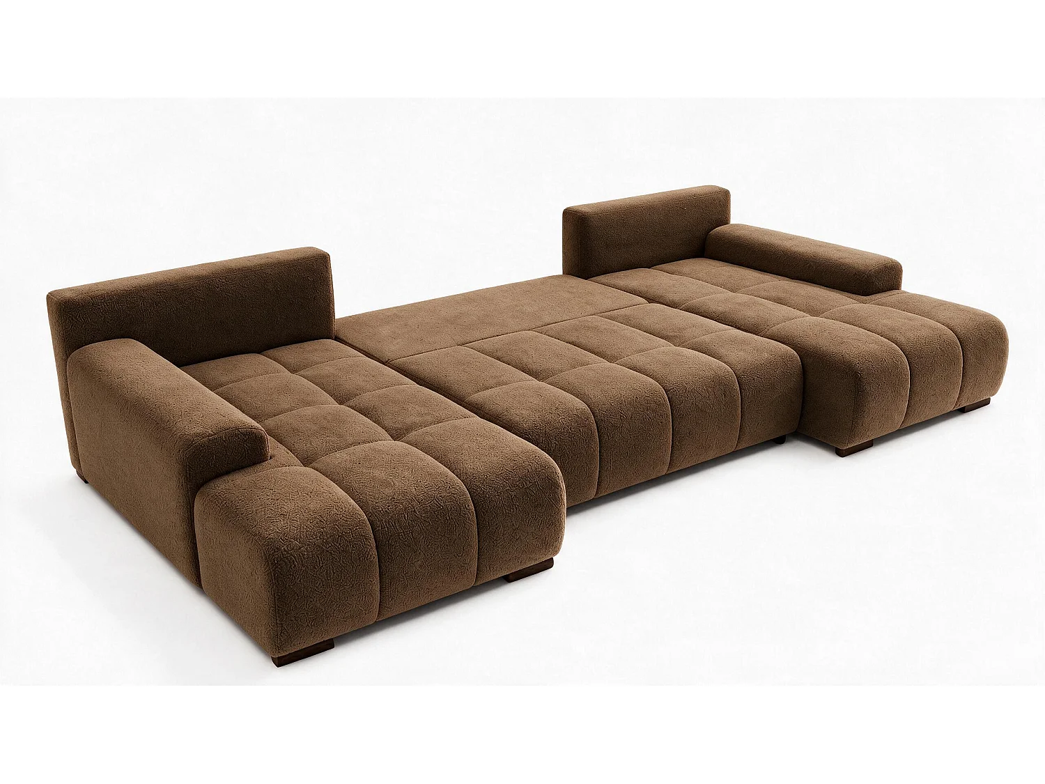 WOHNLANDSCHAFT OVIA U mit Bettkasten und Schlaffunktion, Bouclé-Stoff in U-Form