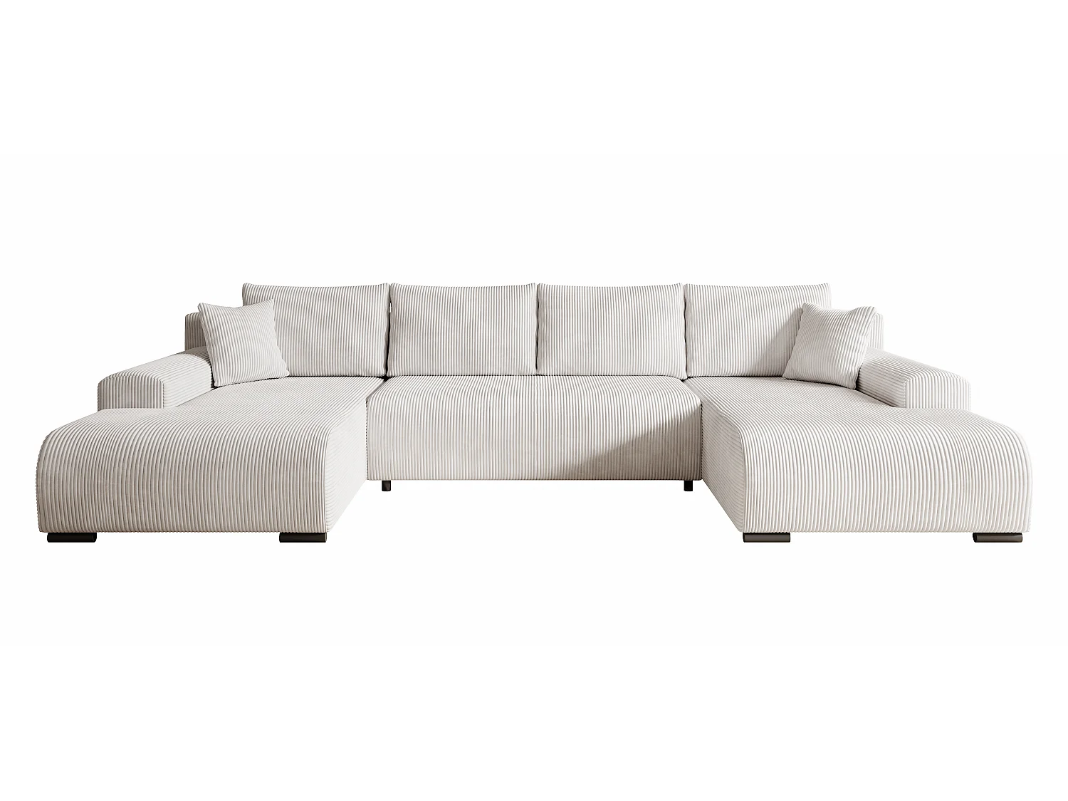 WOHNLANDSCHAFT Nelly U mit Bettkasten und Schlaffunktion, Cordstoff in U-Form