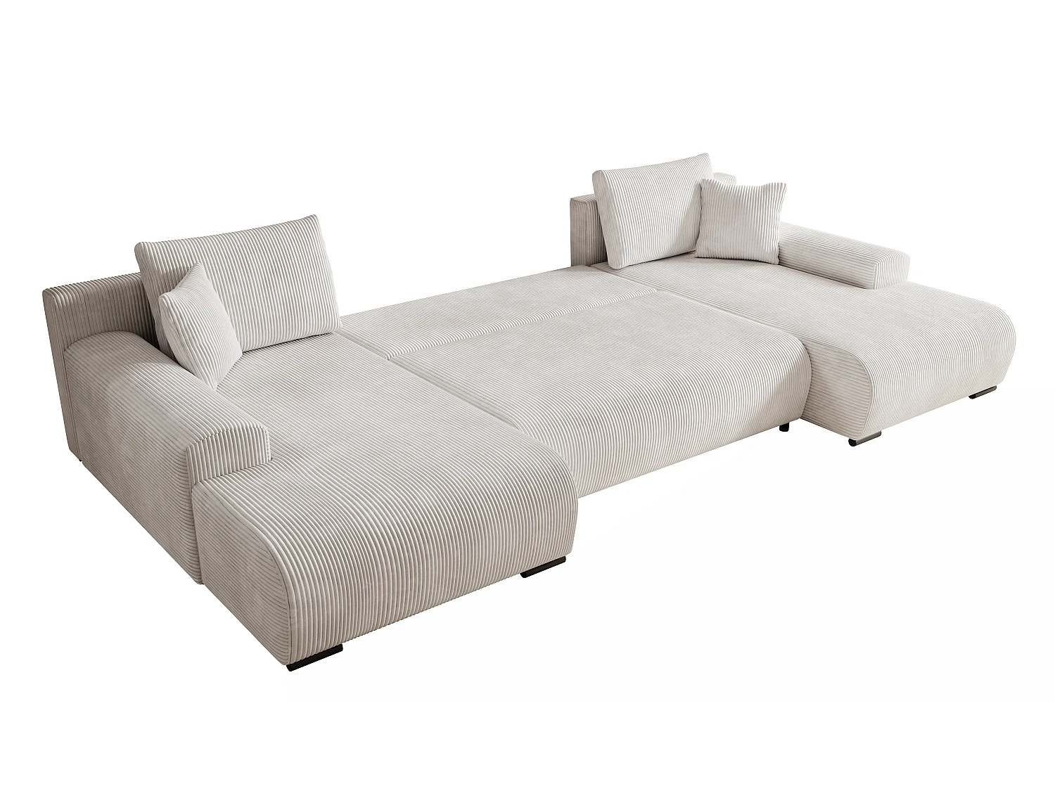 WOHNLANDSCHAFT Nelly U mit Bettkasten und Schlaffunktion, Cordstoff in U-Form