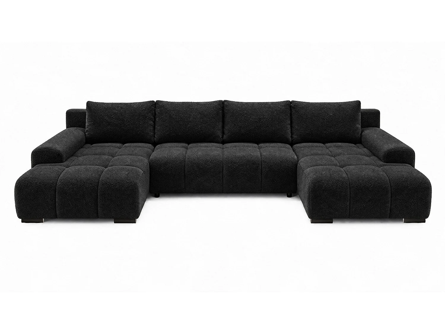 WOHNLANDSCHAFT OVIA U mit Bettkasten und Schlaffunktion, Bouclé-Stoff in U-Form