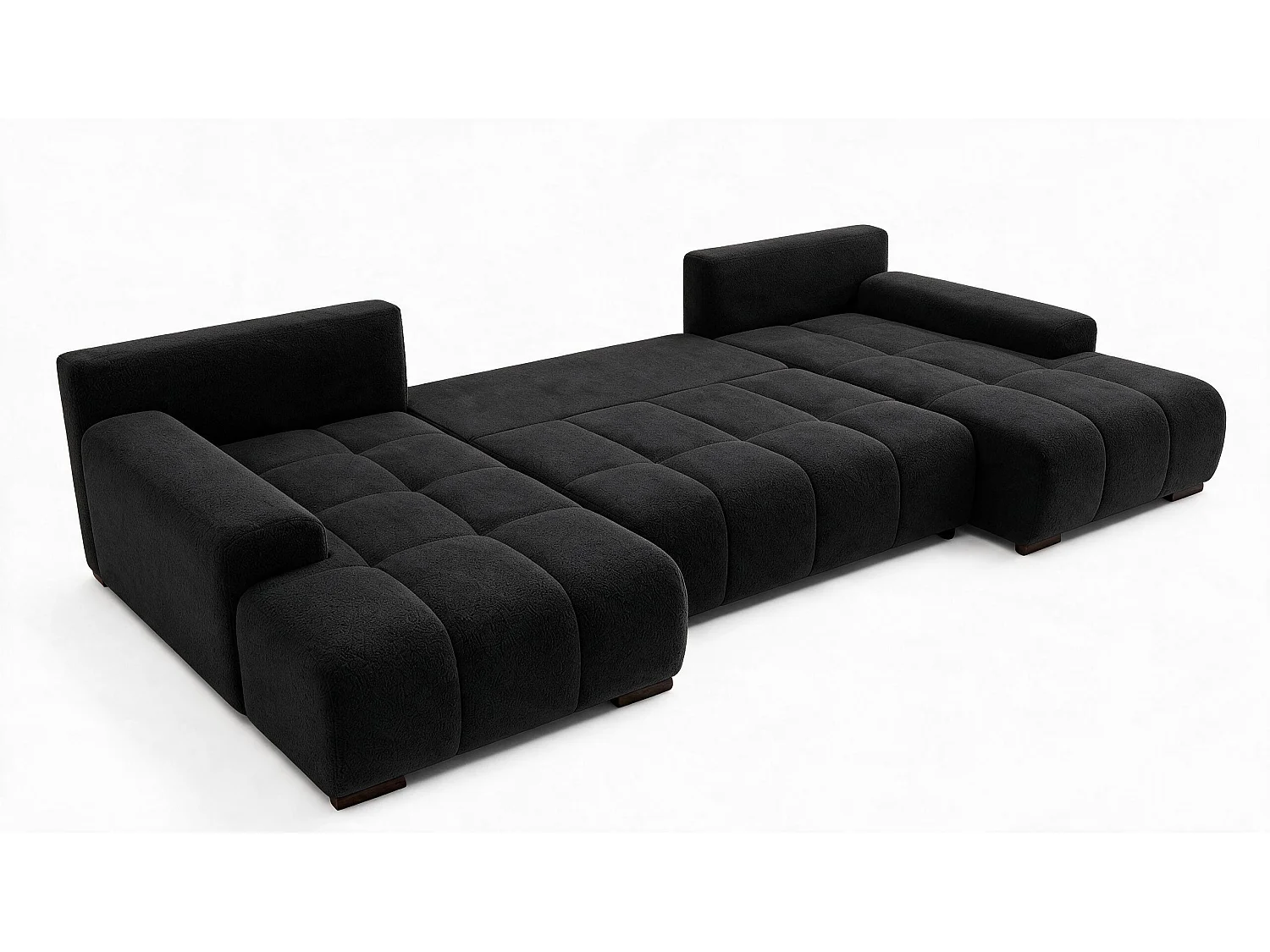 WOHNLANDSCHAFT OVIA U mit Bettkasten und Schlaffunktion, Bouclé-Stoff in U-Form