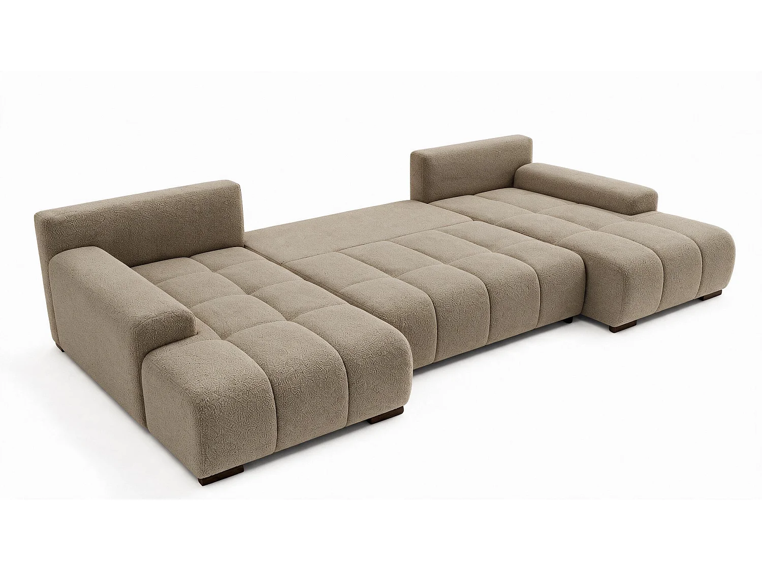 WOHNLANDSCHAFT OVIA U mit Bettkasten und Schlaffunktion, Bouclé-Stoff in U-Form