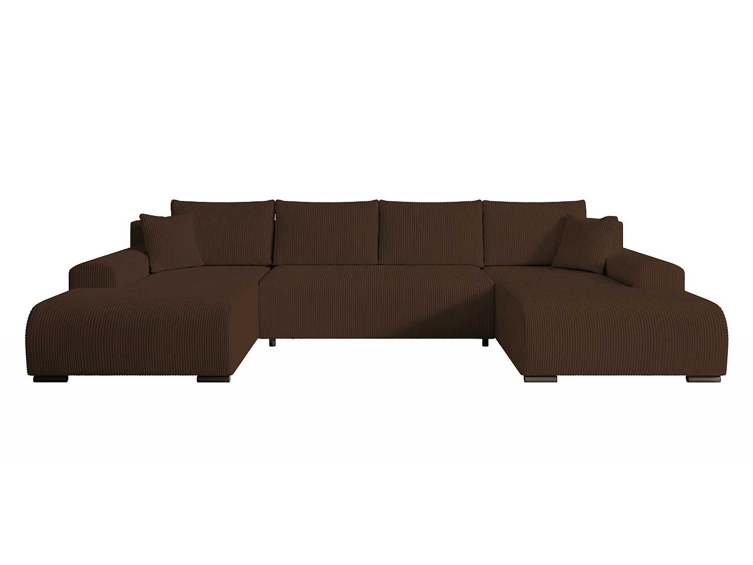 WOHNLANDSCHAFT Nelly U mit Bettkasten und Schlaffunktion, Cordstoff in U-Form
