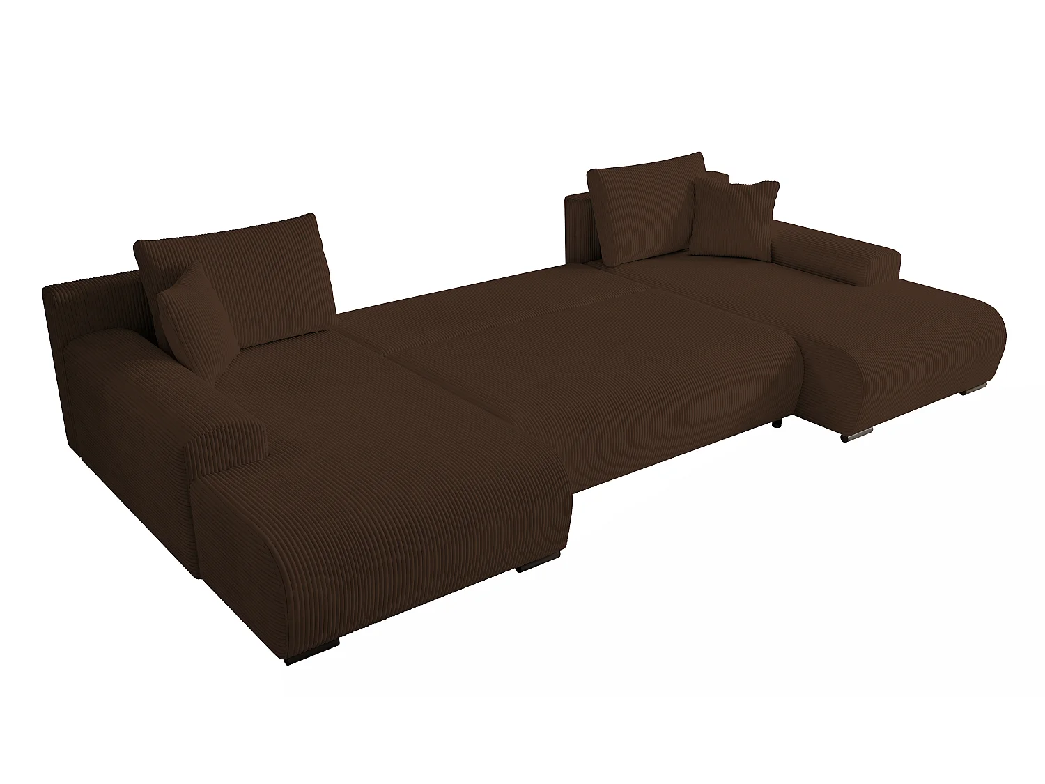 WOHNLANDSCHAFT Nelly U mit Bettkasten und Schlaffunktion, Cordstoff in U-Form