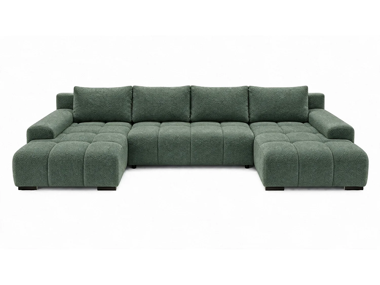 WOHNLANDSCHAFT OVIA U mit Bettkasten und Schlaffunktion, Bouclé-Stoff in U-Form