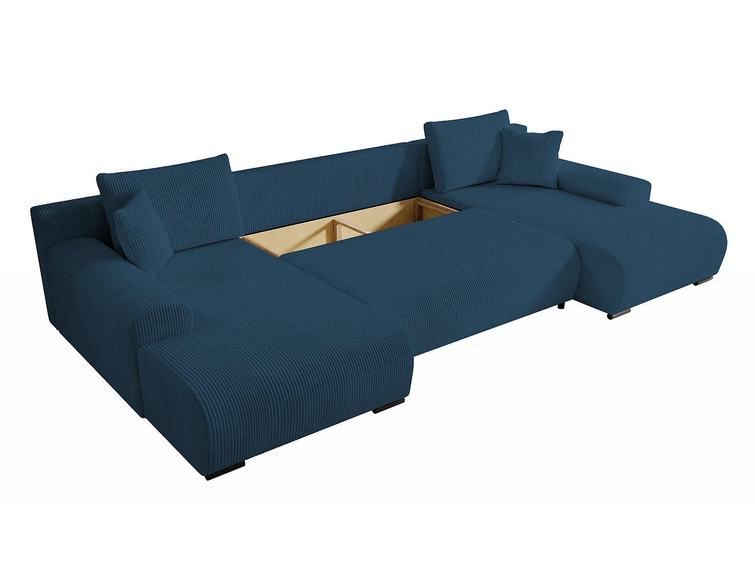 WOHNLANDSCHAFT Nelly U mit Bettkasten und Schlaffunktion, Cordstoff in U-Form