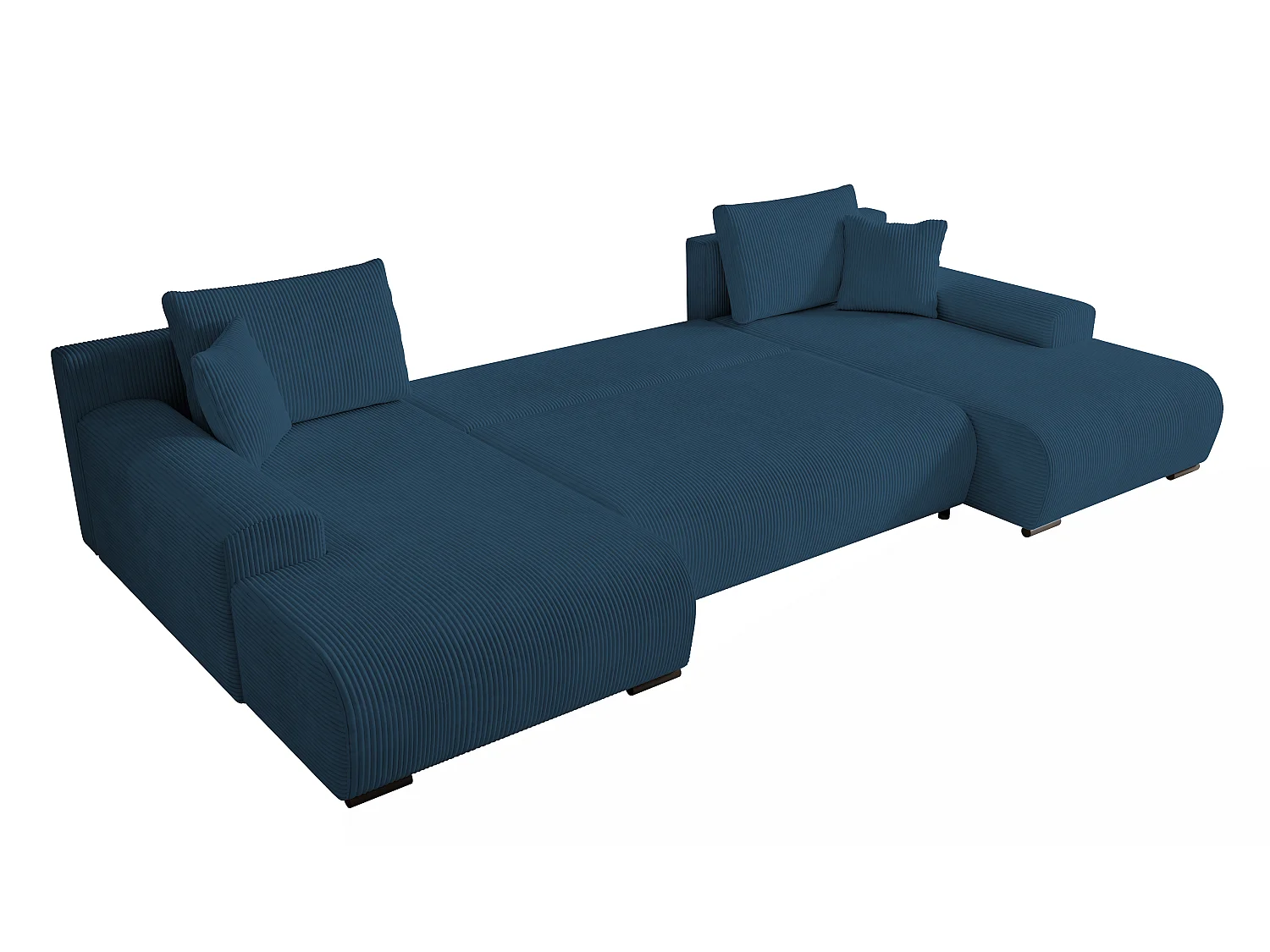 WOHNLANDSCHAFT Nelly U mit Bettkasten und Schlaffunktion, Cordstoff in U-Form