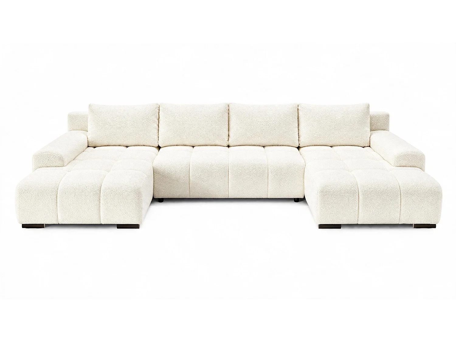 WOHNLANDSCHAFT OVIA U mit Bettkasten und Schlaffunktion, Bouclé-Stoff in U-Form