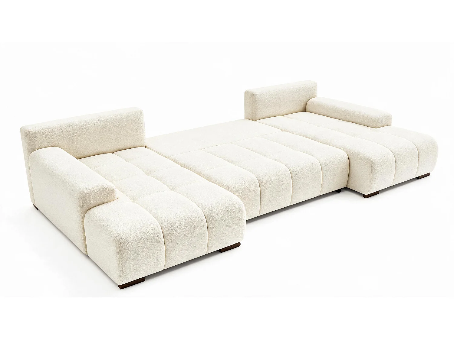 WOHNLANDSCHAFT OVIA U mit Bettkasten und Schlaffunktion, Bouclé-Stoff in U-Form