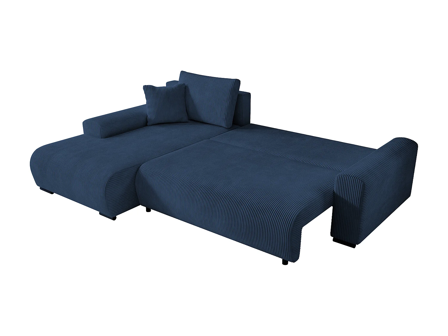 ECKSOFA Nelly mit Bettkasten und Schlaffunktion, Cordstoff in L-Form