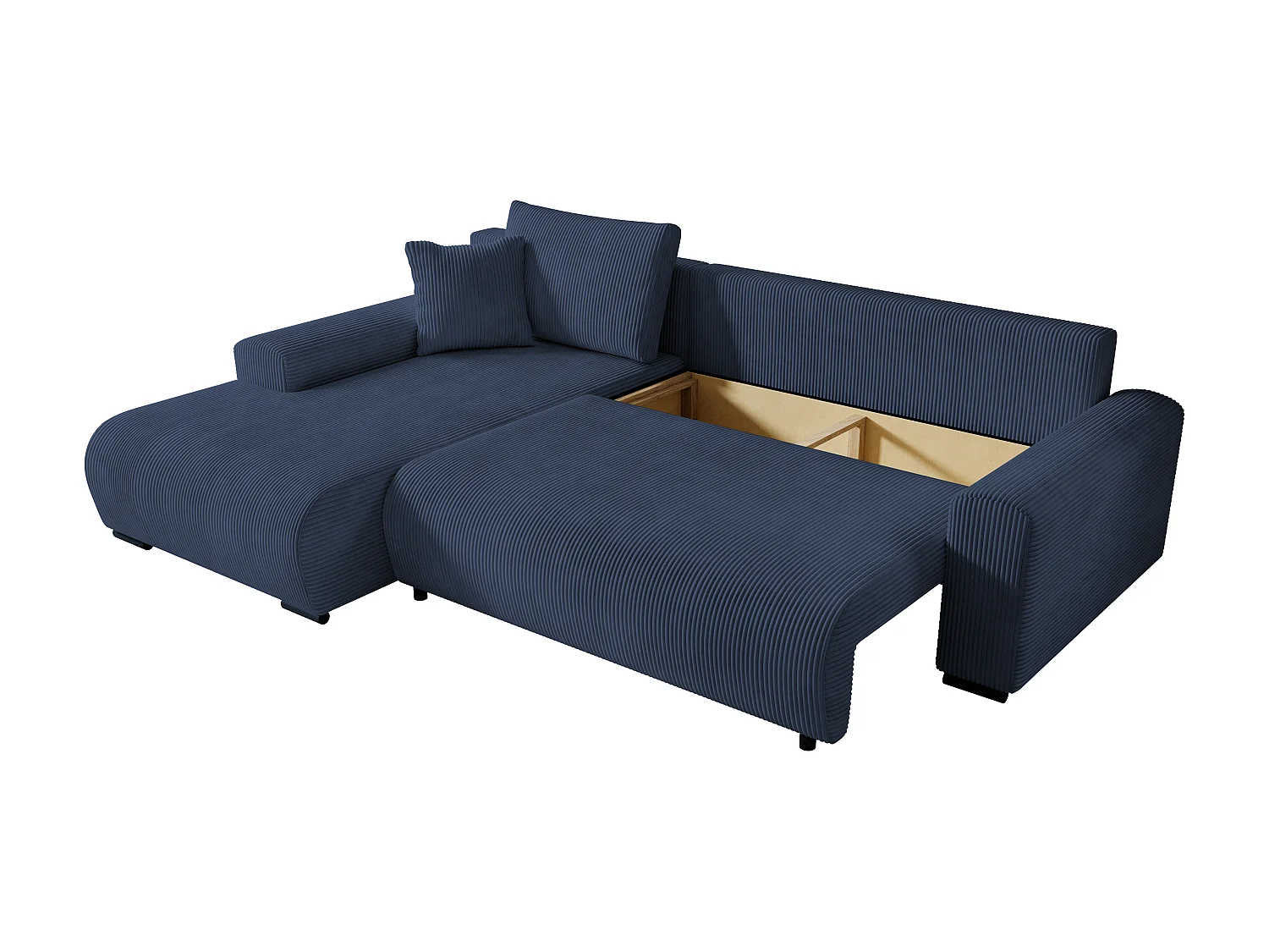 ECKSOFA Nelly mit Bettkasten und Schlaffunktion, Cordstoff in L-Form