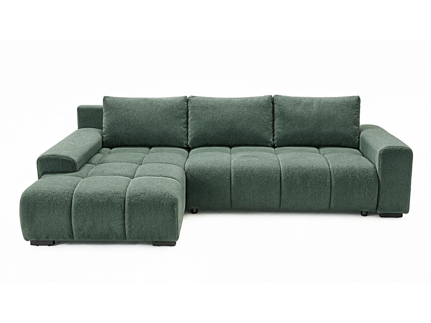 ECKSOFA Ovia mit Bettkasten und Schlaffunktion, Bouclé-Stoff in L-Form