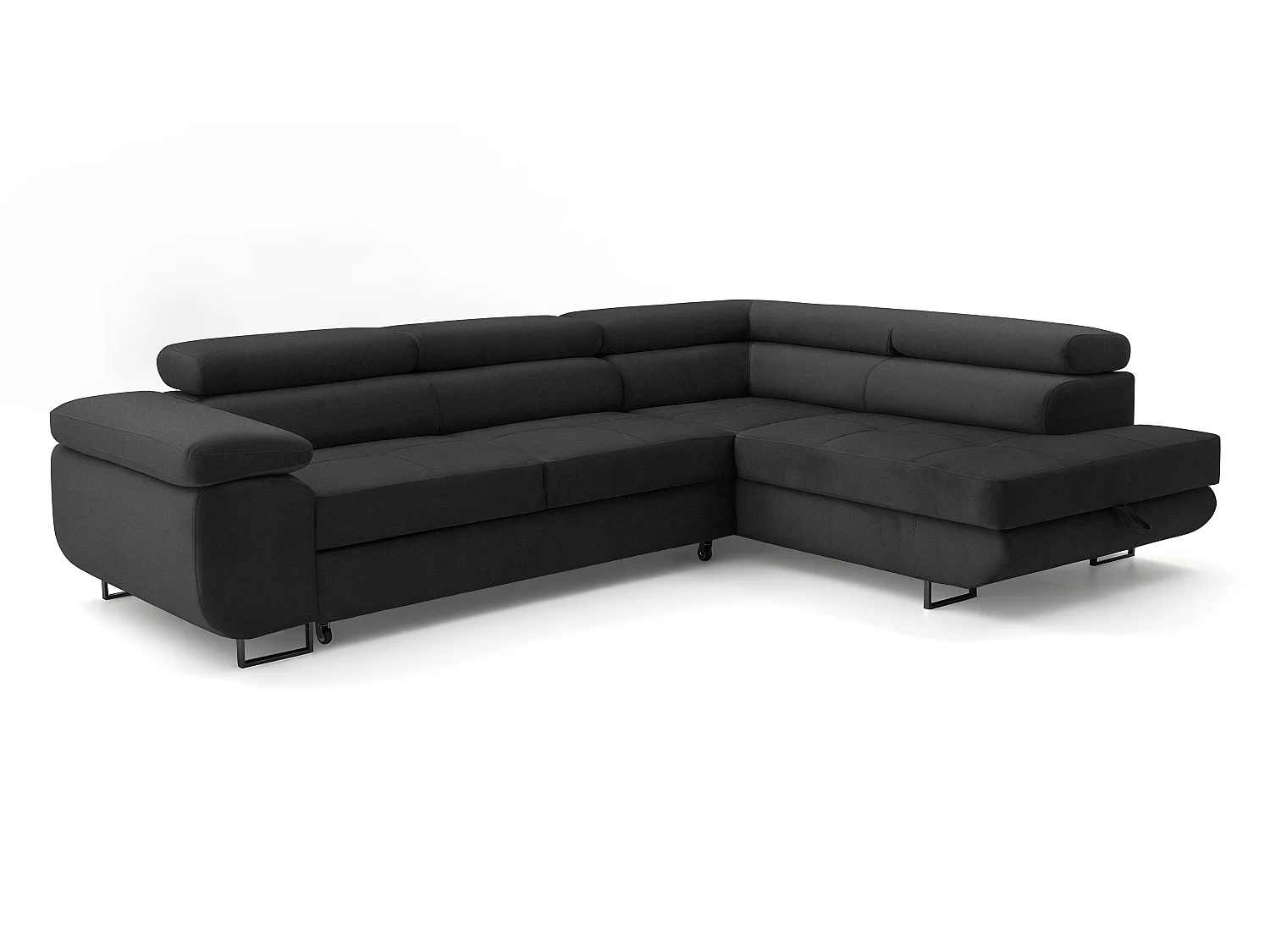 ECKSOFA Velmo mit Bettkasten und Schlaffunktion, verstellbaren Kopfstützen, in L-Form