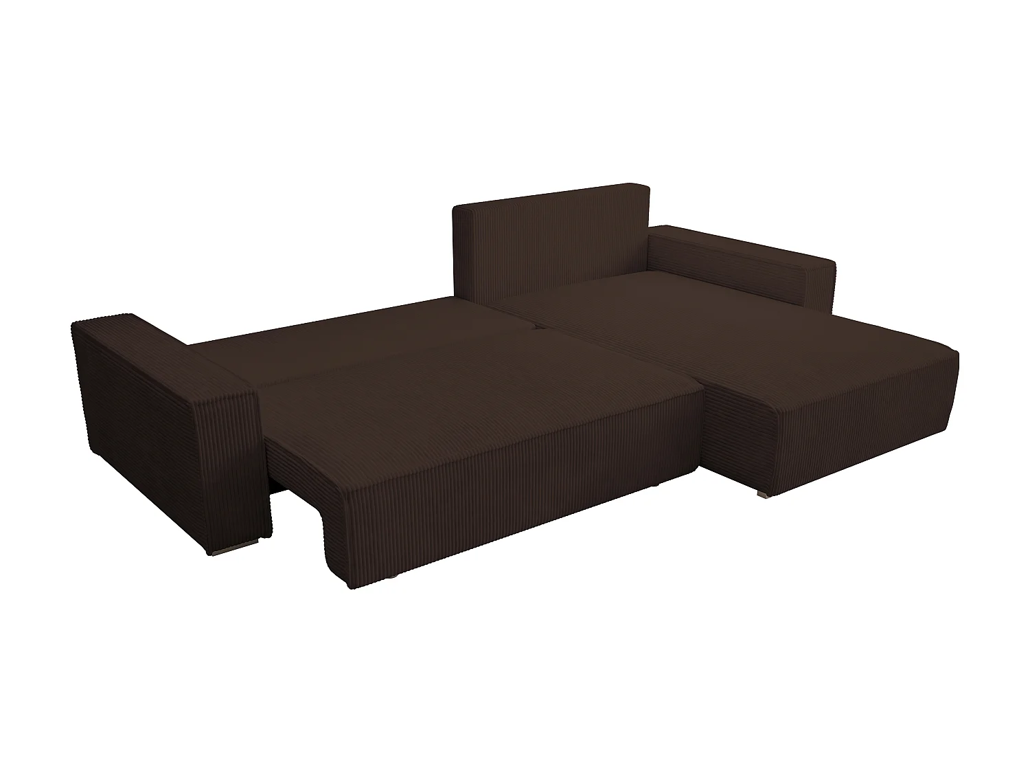 ECKSOFA Alice mit Bettkasten und Schlaffunktion, Cordstoff in L-Form