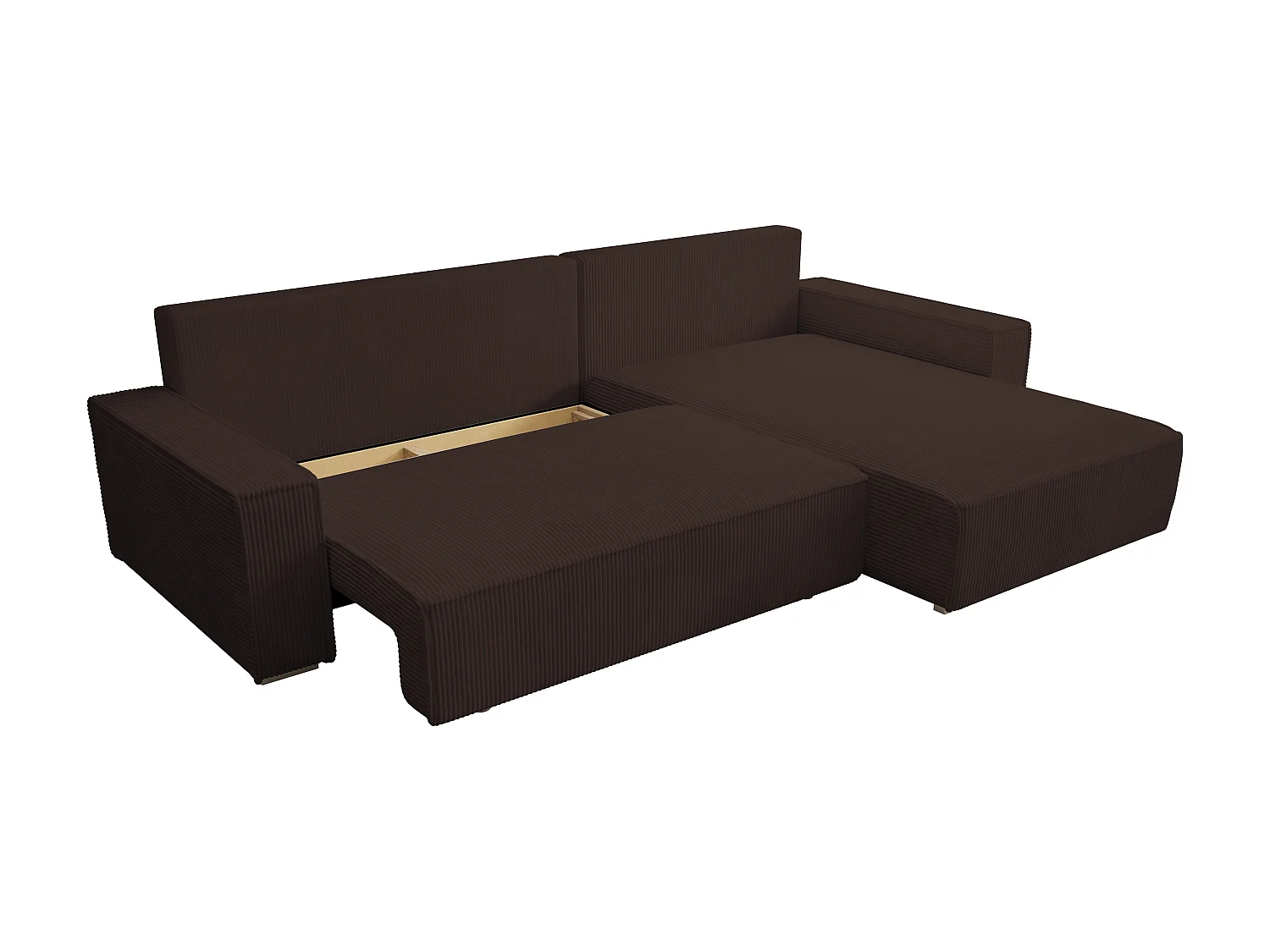 ECKSOFA Alice mit Bettkasten und Schlaffunktion, Cordstoff in L-Form
