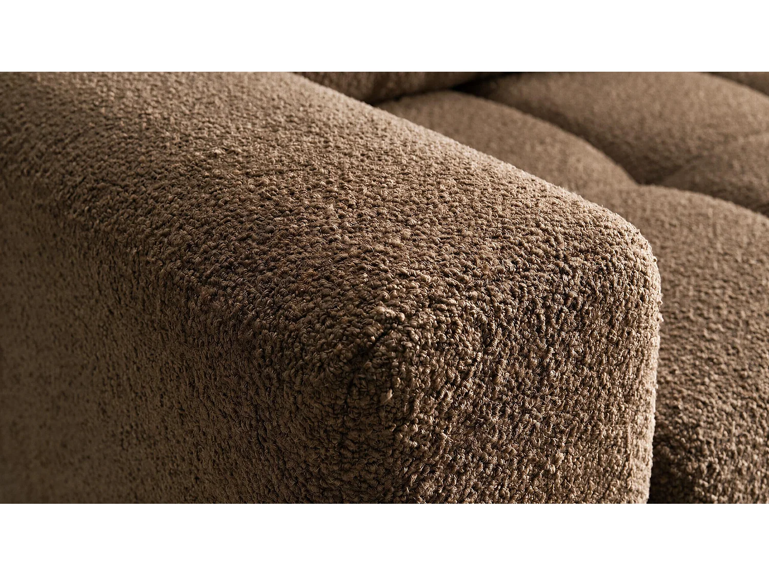 ECKSOFA Ovia mit Bettkasten und Schlaffunktion, Bouclé-Stoff in L-Form