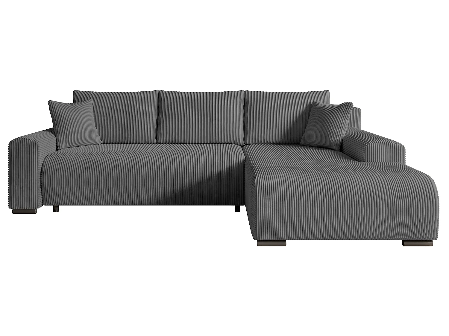 ECKSOFA Nelly mit Bettkasten und Schlaffunktion, Cordstoff in L-Form