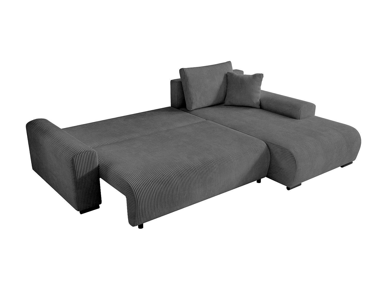 ECKSOFA Nelly mit Bettkasten und Schlaffunktion, Cordstoff in L-Form