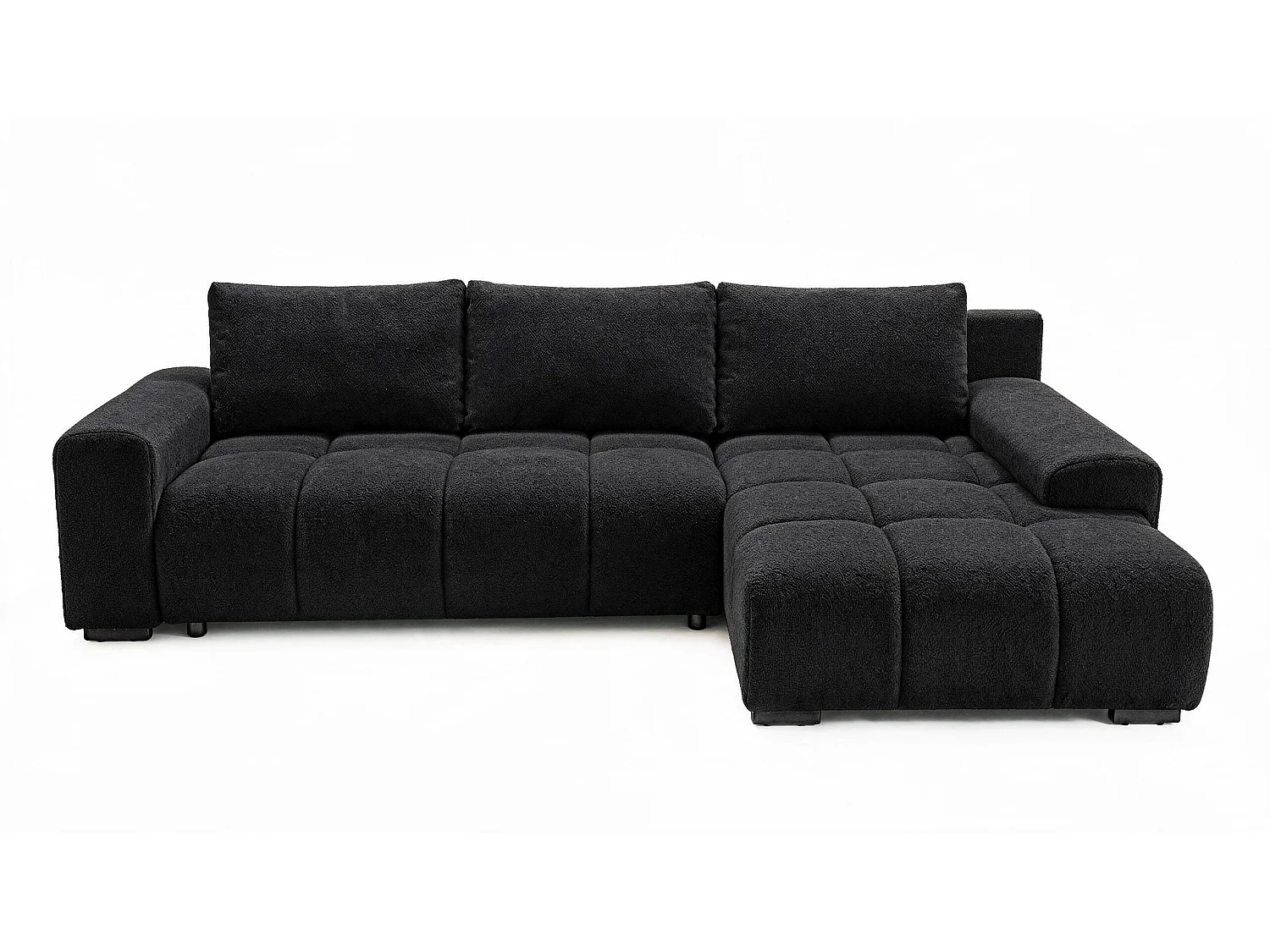 ECKSOFA Ovia mit Bettkasten und Schlaffunktion, Bouclé-Stoff in L-Form