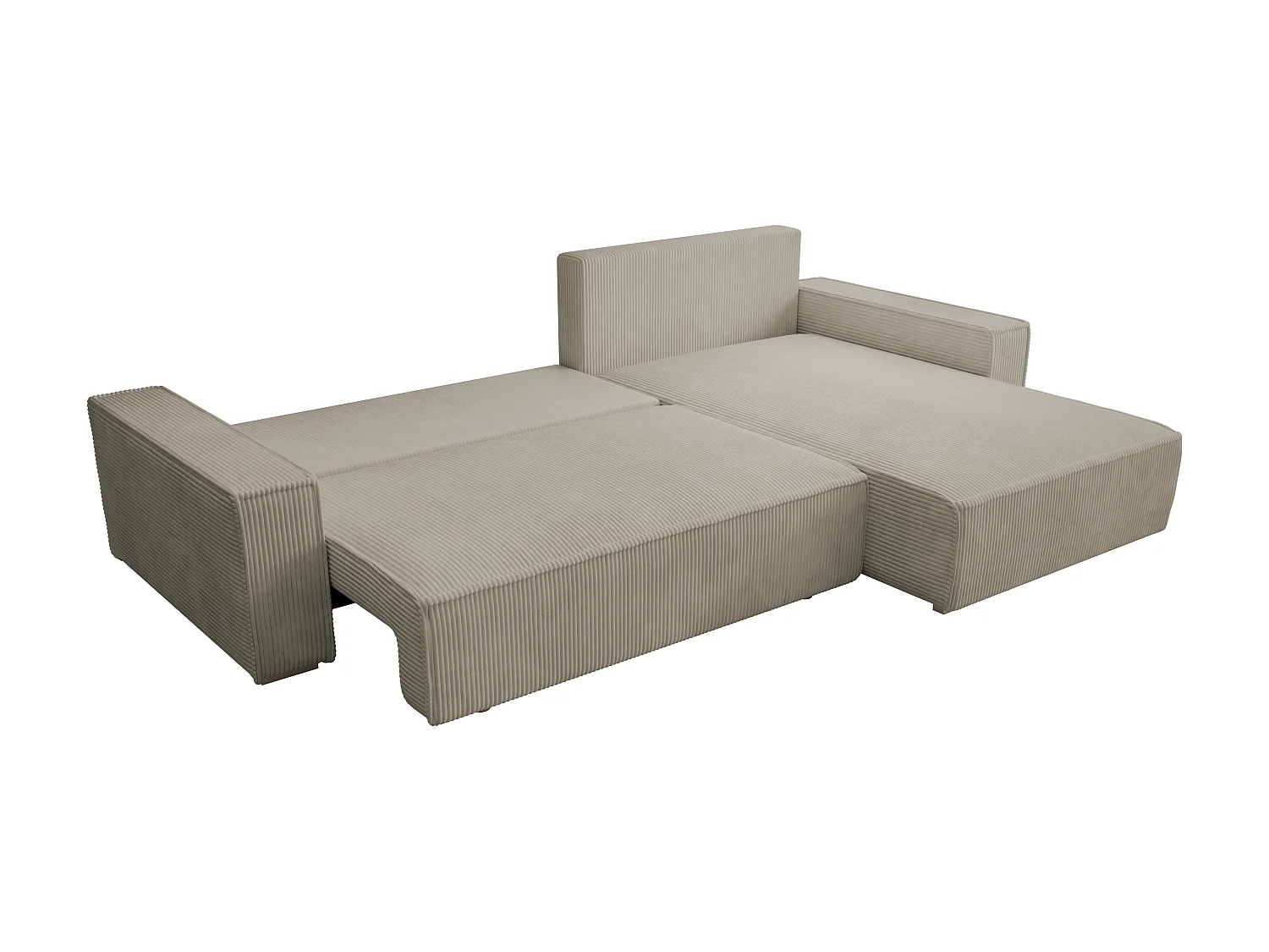 ECKSOFA Alice mit Bettkasten und Schlaffunktion, Cordstoff in L-Form