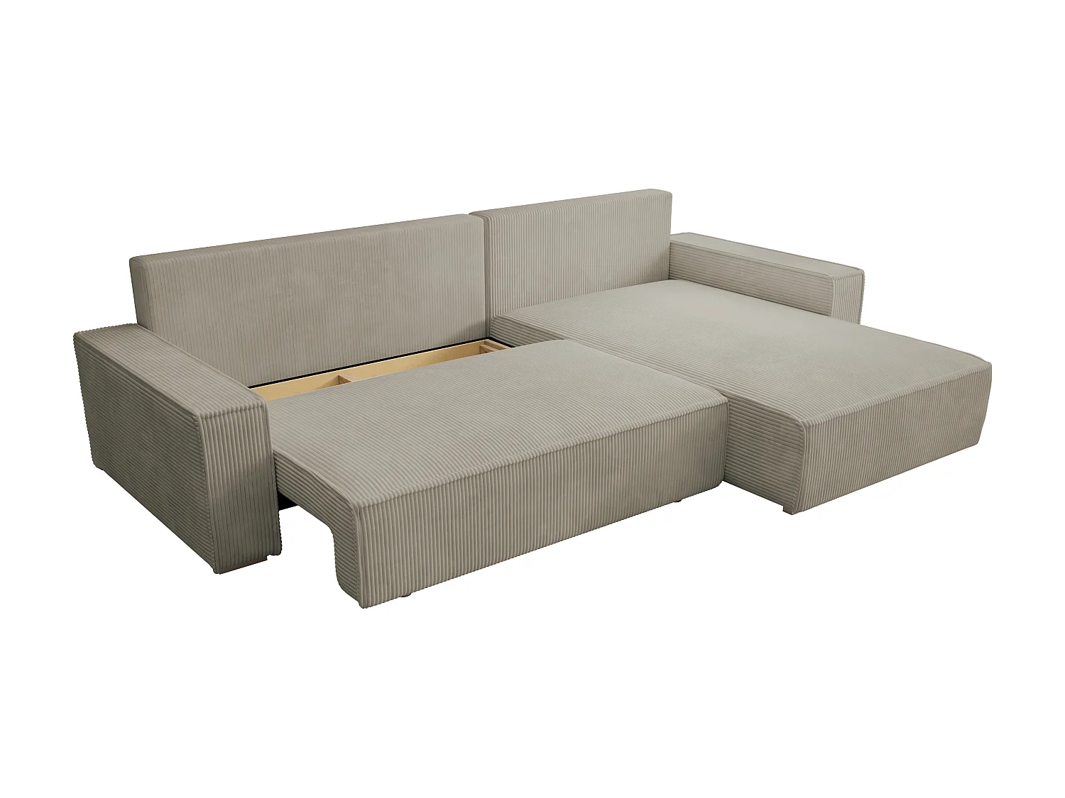 ECKSOFA Alice mit Bettkasten und Schlaffunktion, Cordstoff in L-Form
