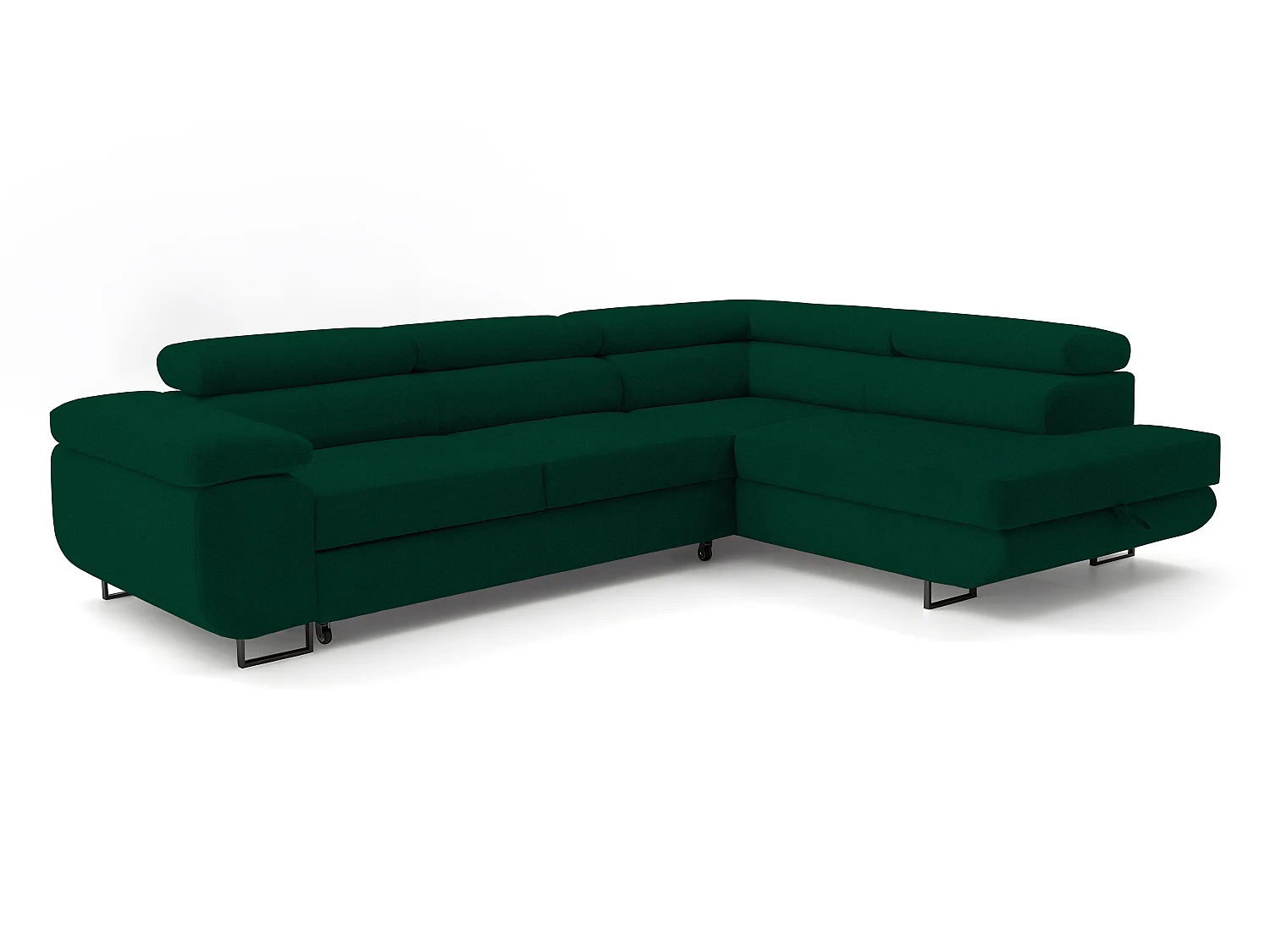 ECKSOFA Velmo mit Bettkasten und Schlaffunktion, verstellbaren Kopfstützen, in L-Form