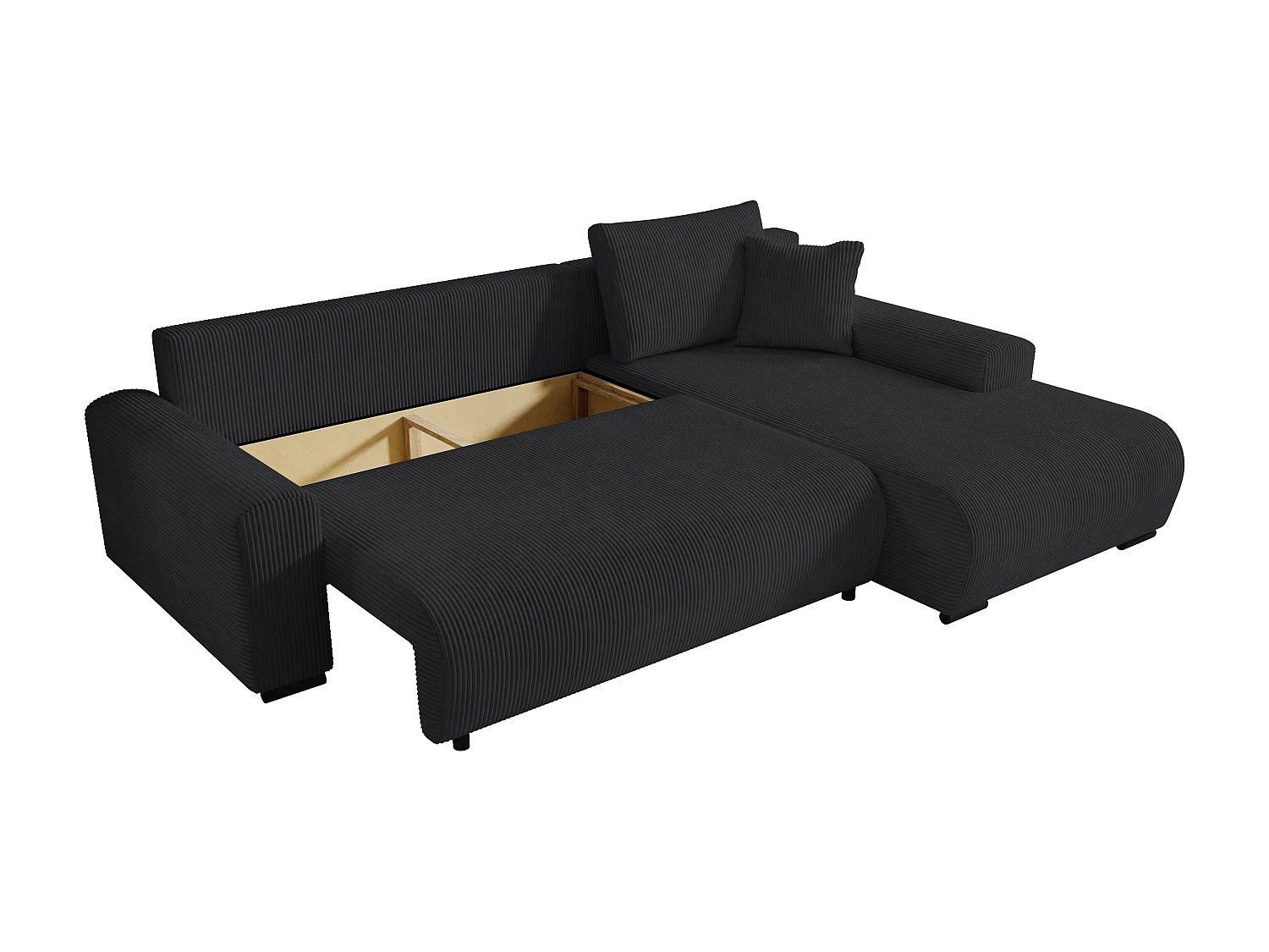 ECKSOFA Nelly mit Bettkasten und Schlaffunktion, Cordstoff in L-Form