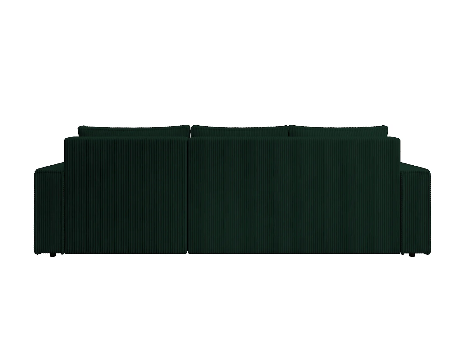 ECKSOFA CUDDY L, Eckcouch in L-Form mit Schlaffunktion und Bettkasten, Farbe: Grün, Cordstoff, Ottomane Rechts